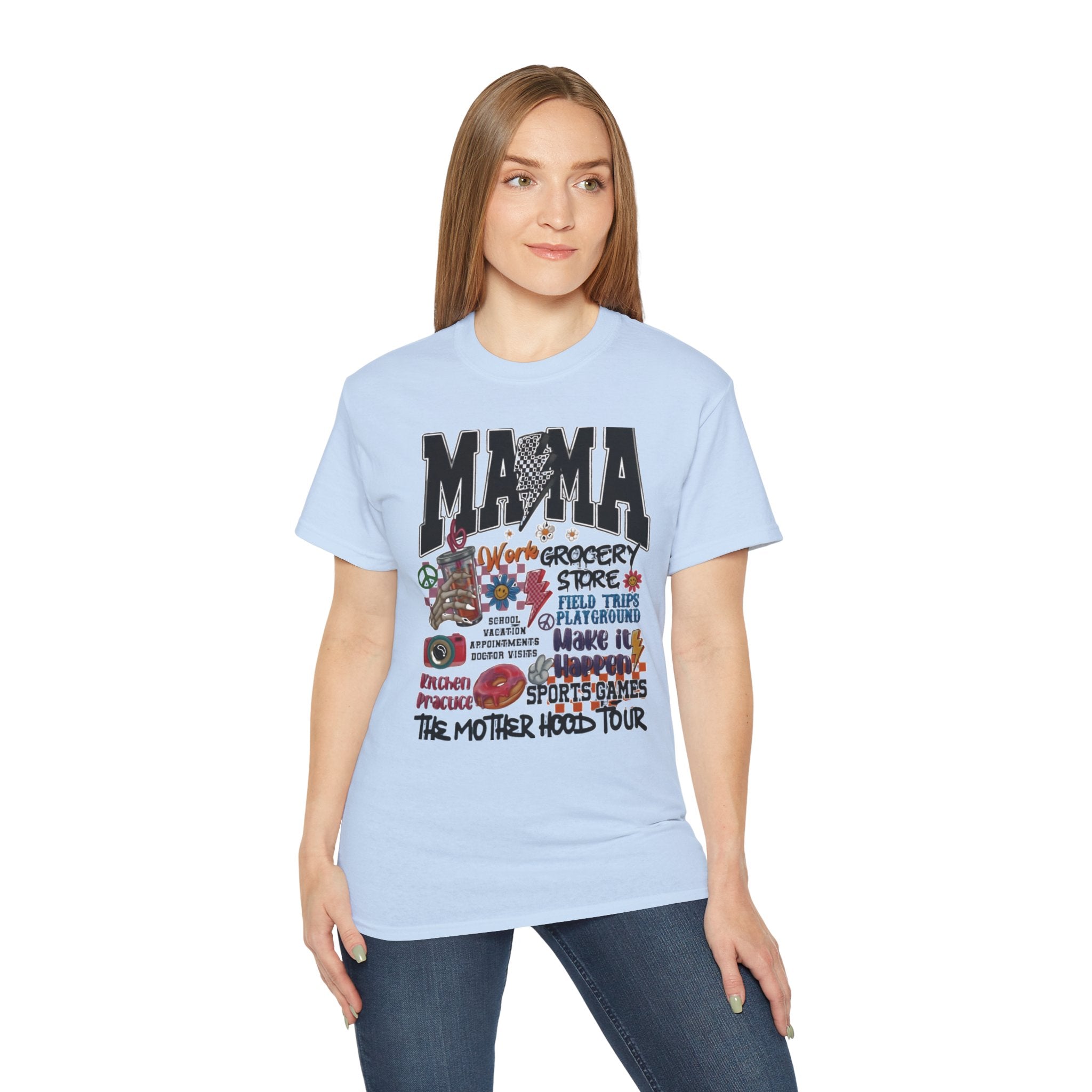 Mama:The Motherhood Tour Unisex Tee, Gift for Mom, Funny Shirt, Mother's Day, Family Outing, Parenting Humor