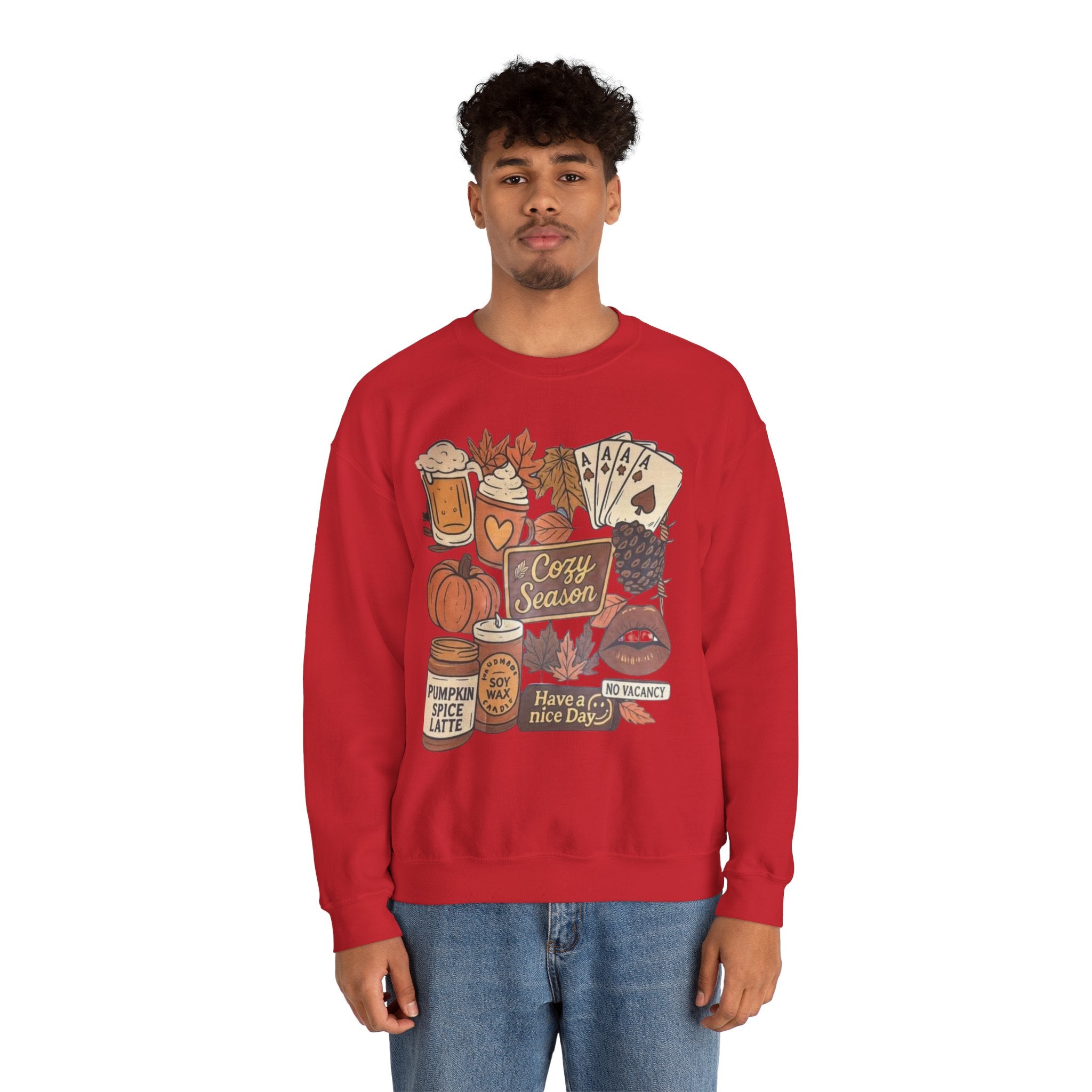 Cozy Fall Sweatshirt, Unisex Crewneck, Autumn Vibes, Pumpkin Spice Lover Gift, Seasonal Apparel, Thanksgiving Sweater
