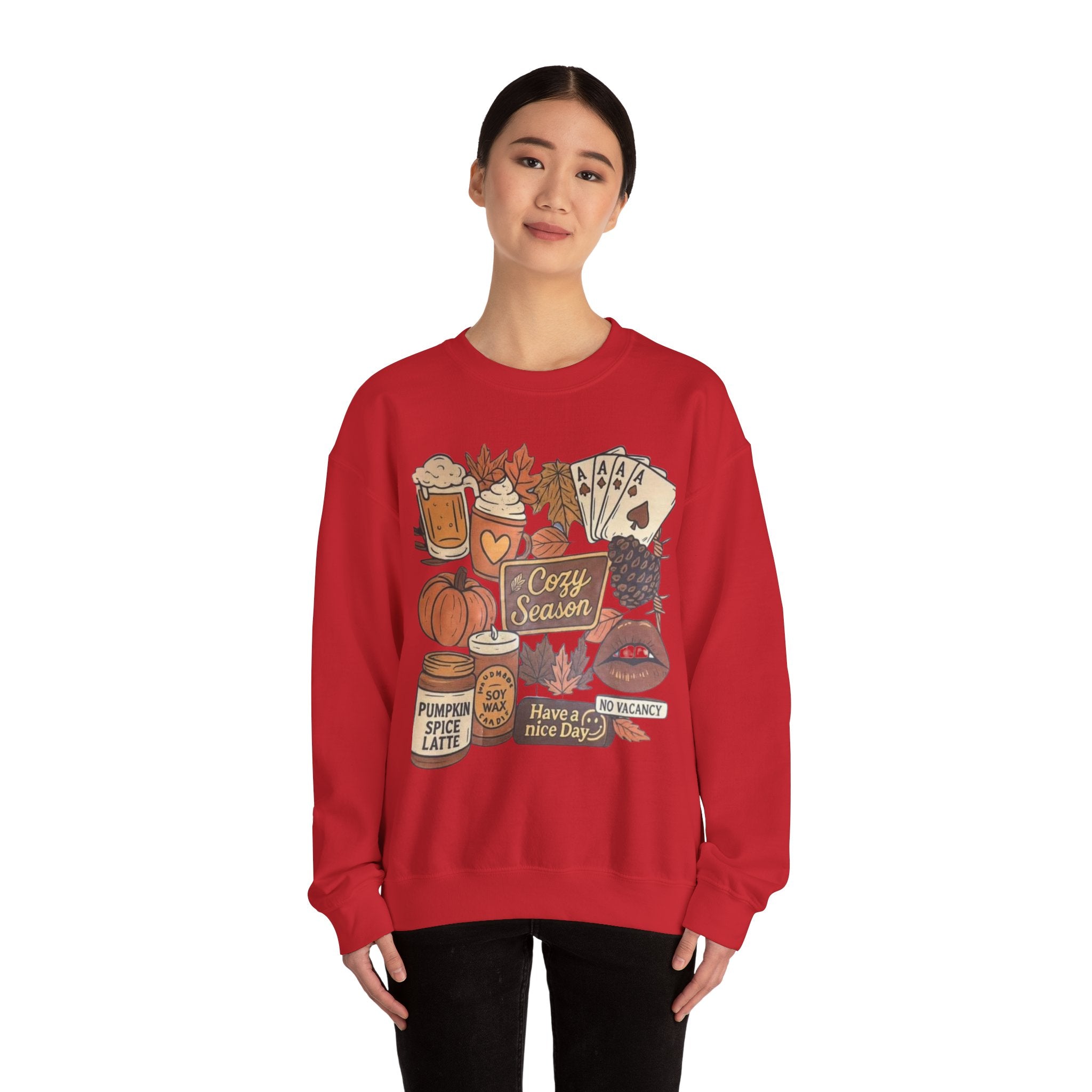 Cozy Fall Sweatshirt, Unisex Crewneck, Autumn Vibes, Pumpkin Spice Lover Gift, Seasonal Apparel, Thanksgiving Sweater
