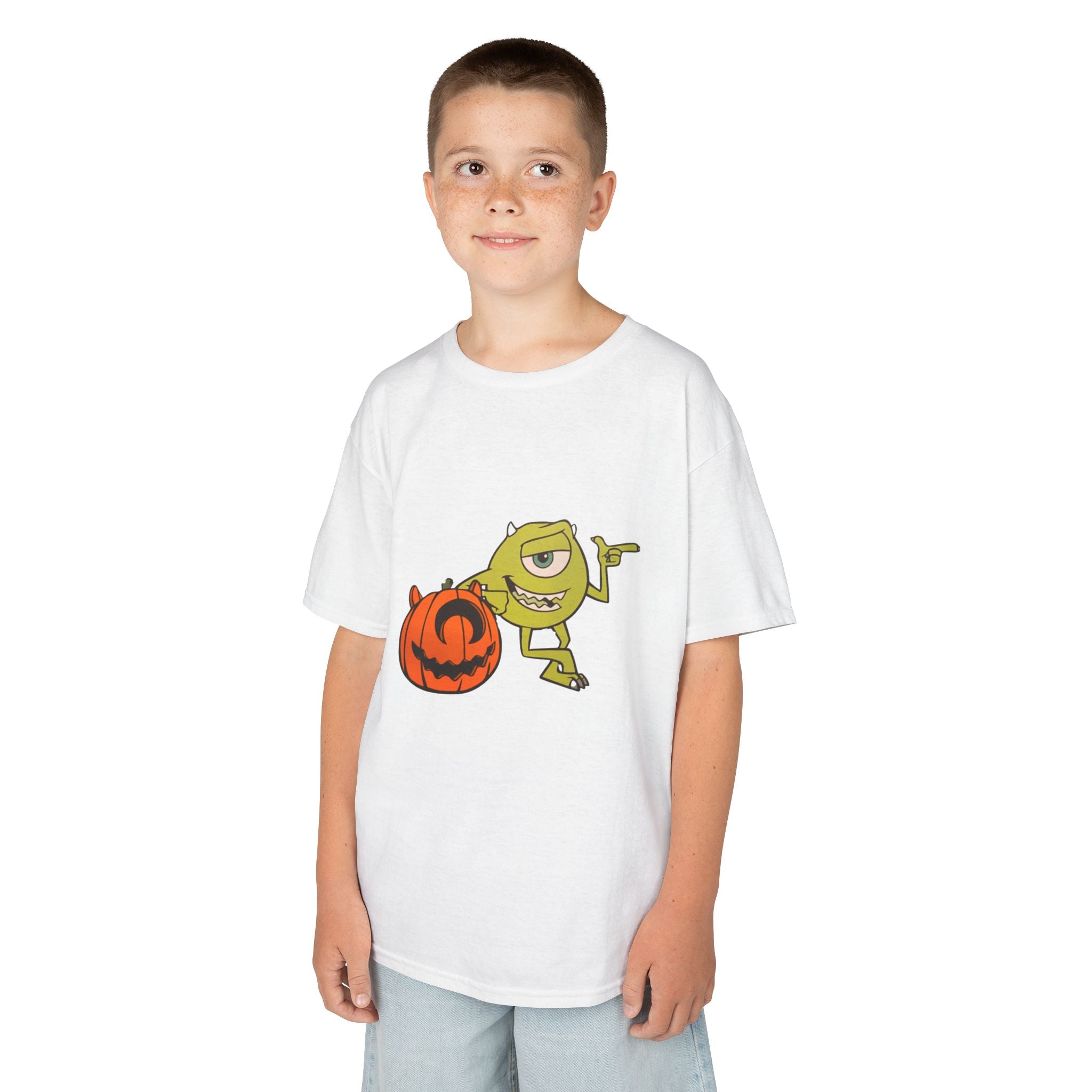 Halloween Kids Tee with Fun Pumpkin Design, Spooky Outfit, Trick or Treat Shirt, Kids Halloween Apparel, Cute Halloween Costume