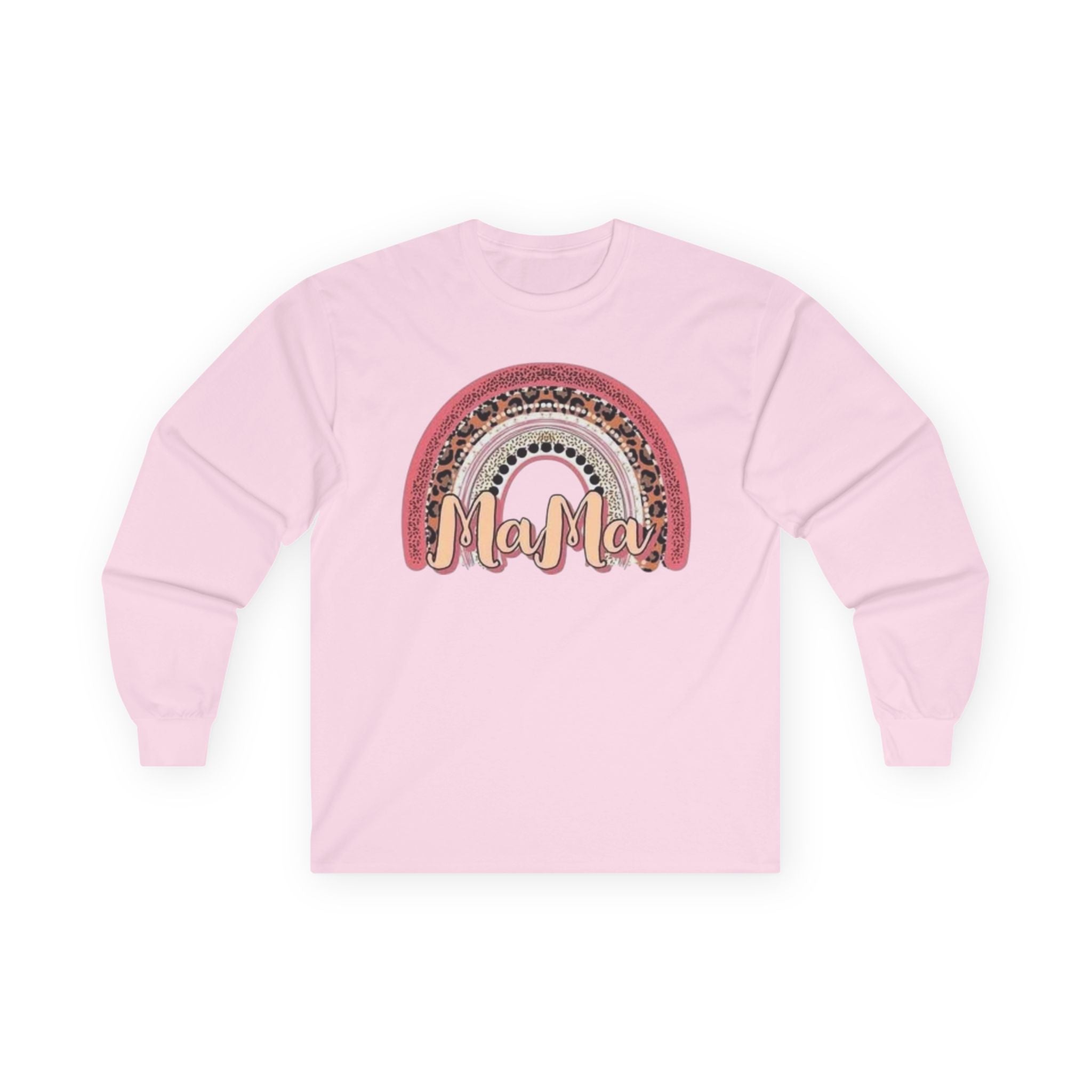 Mama Rainbow Long Sleeve Tee, Mother's Day Gift, Cozy Casual Wear, Boho Style Shirt, Gift for New Moms, Spring Fashion