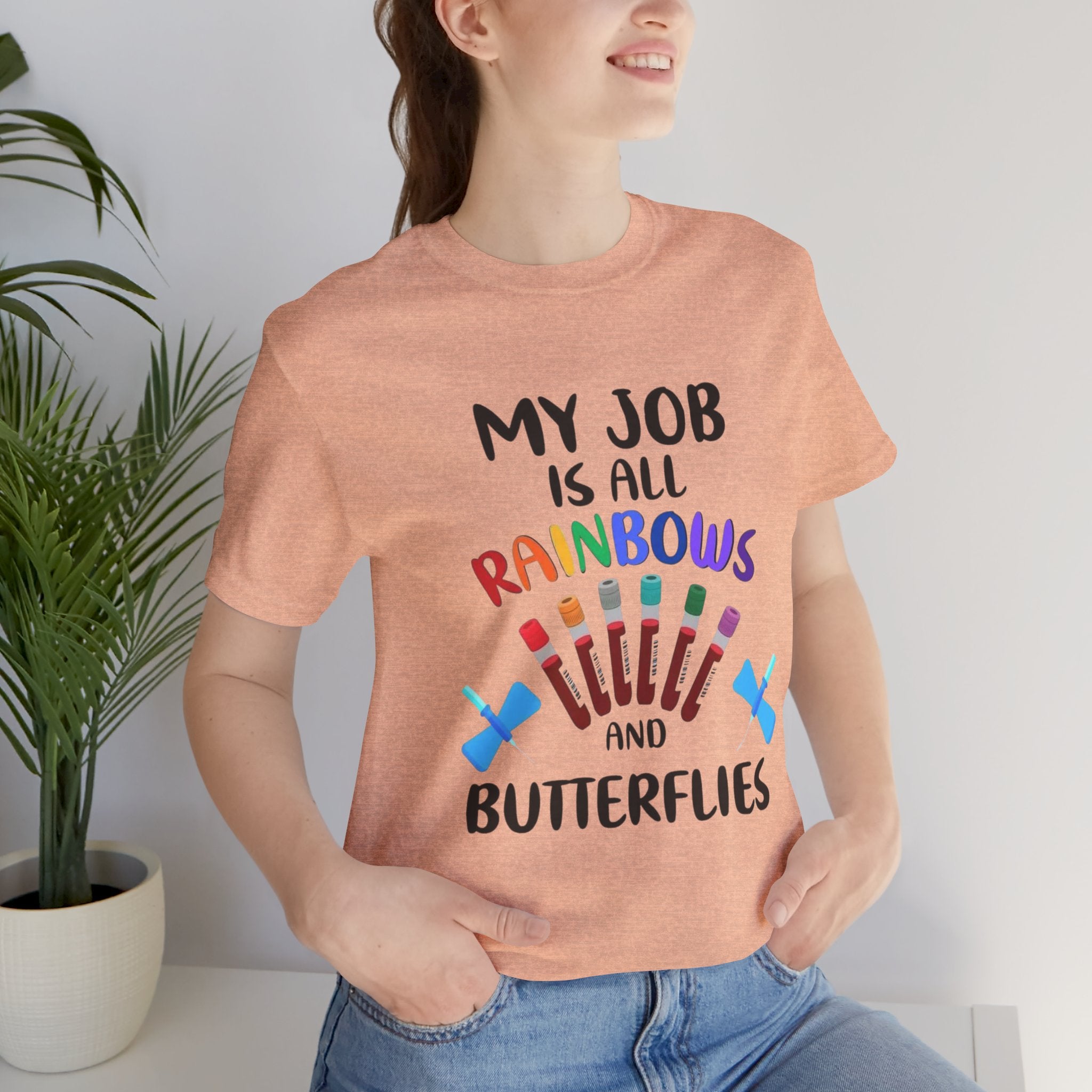 Rainbows Butterflies Nursing / Phlebotomy Tee