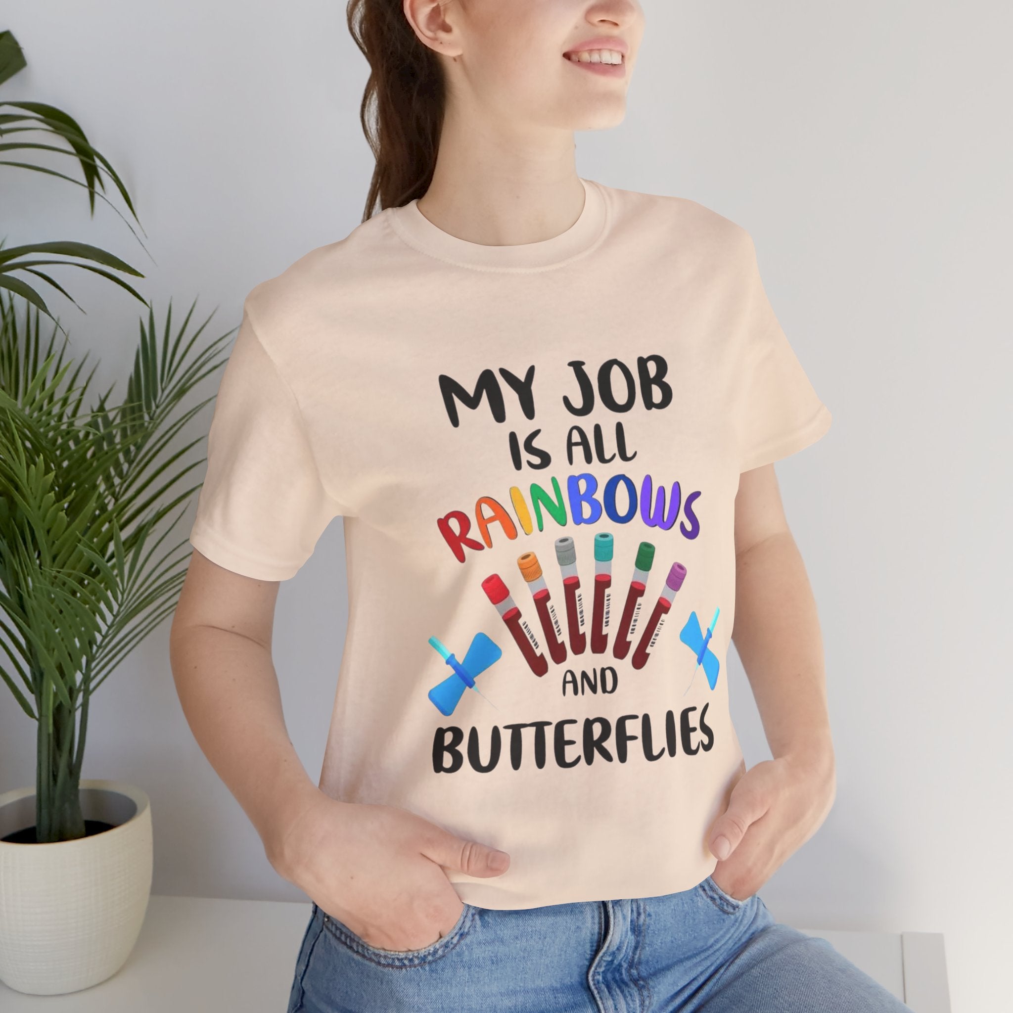 Rainbows Butterflies Nursing / Phlebotomy Tee