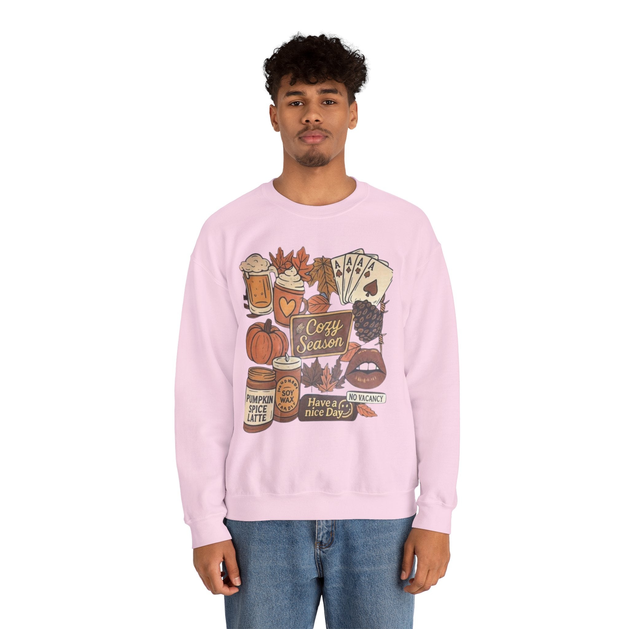 Cozy Fall Sweatshirt, Unisex Crewneck, Autumn Vibes, Pumpkin Spice Lover Gift, Seasonal Apparel, Thanksgiving Sweater