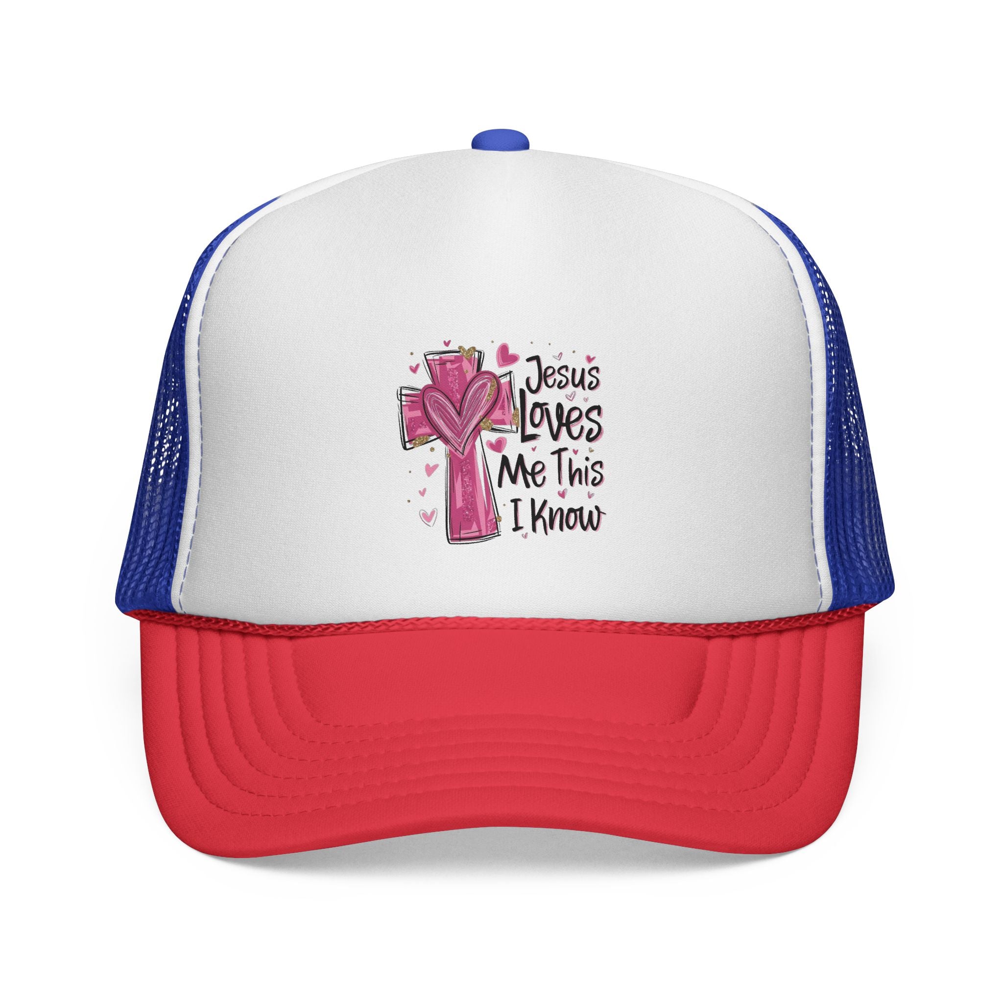 Jesus Loves Me Trucker Cap, Christian Hat, Faith-Based Gift, Religious Apparel, Summer Accessory, Youthful Style