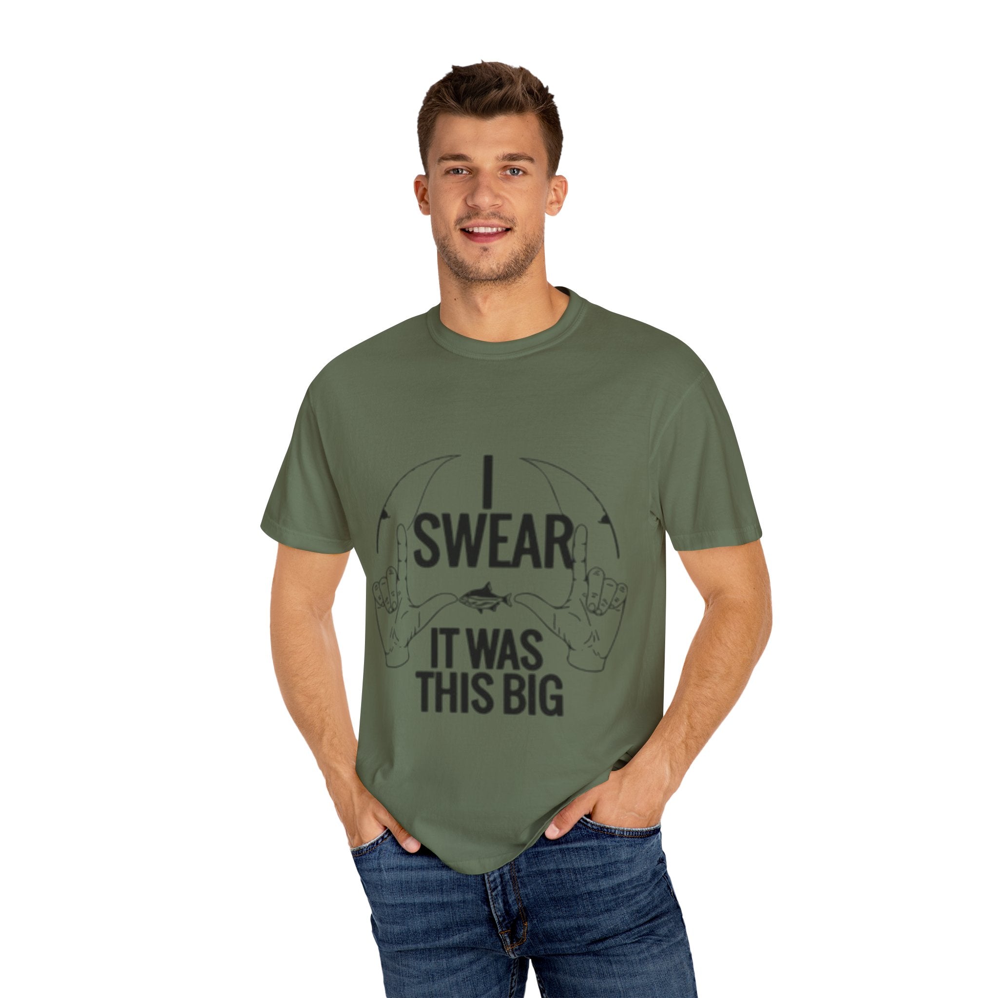 Statement T-Shirt, I Swear It Was This Big Tee, Funny Graphic Top, Gift for Him, Casual Wear, Unisex Clothing