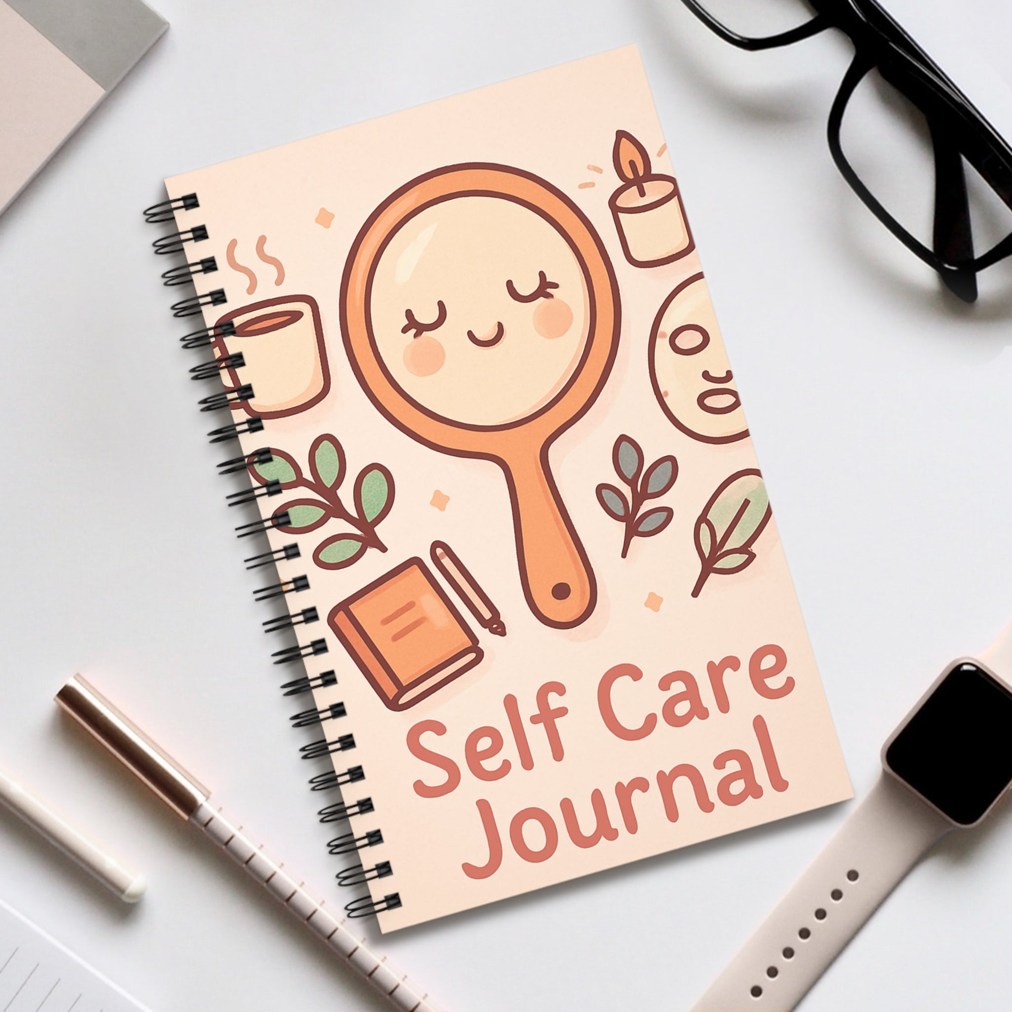 Self Care Spiral Journal, Wellness Notebook, Gratitude Journal, Mindfulness Planner, Cute Sketchbook, Daily Reflection Diary
