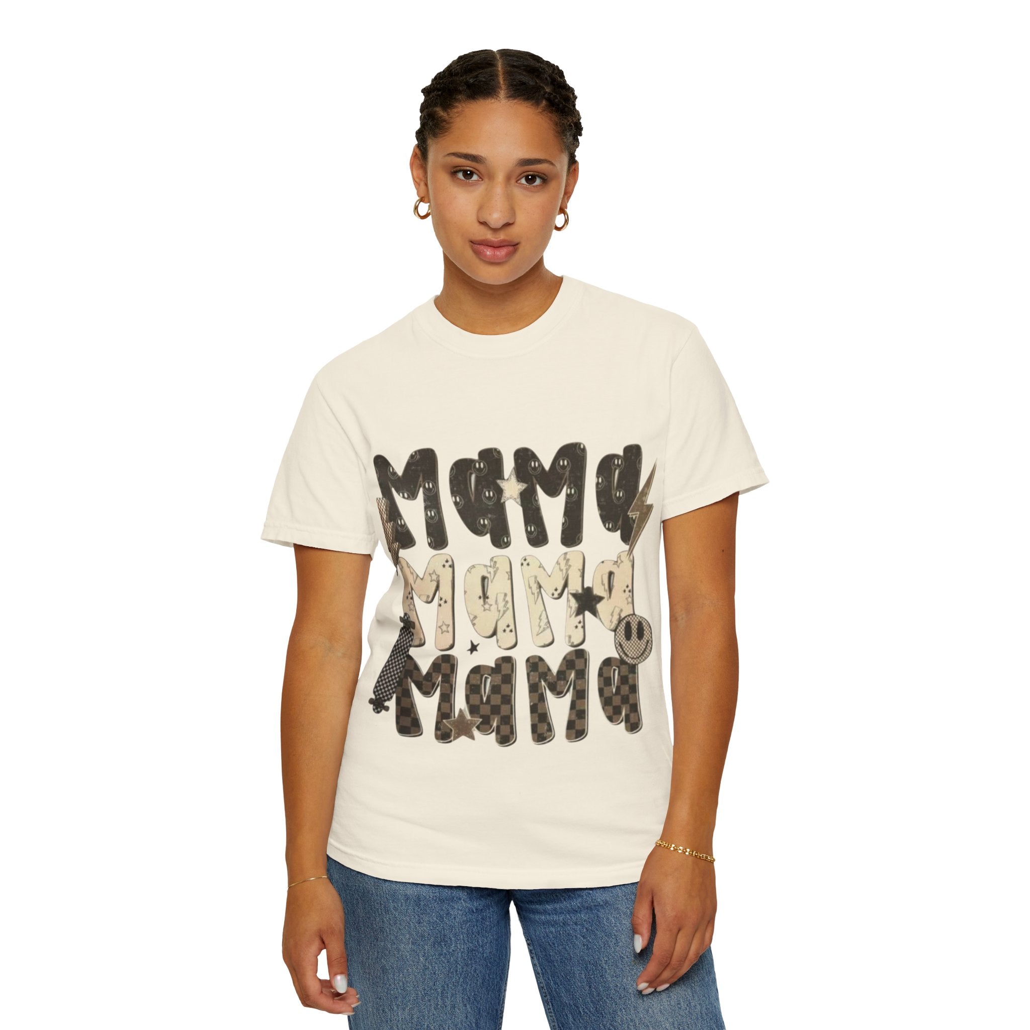 Mama Vibes Garment-Dyed T-shirt | Unisex Tee for Mother's Day, Birthday Gift, Casual Wear, Family Outings, Unique Style