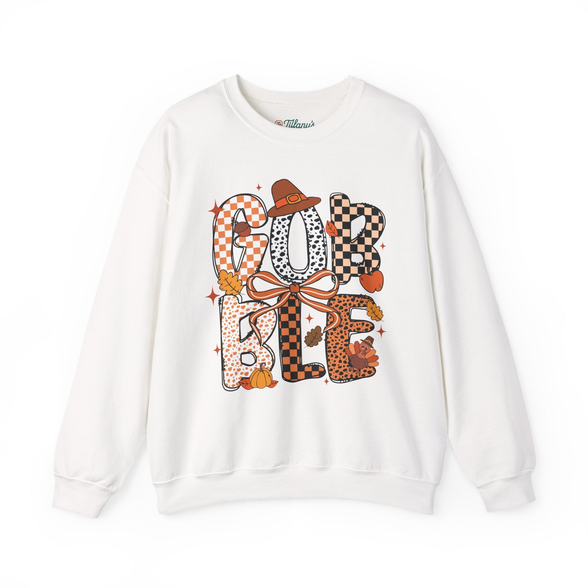 Thanksgiving Gobble Joliette Font Crewneck Sweatshirt