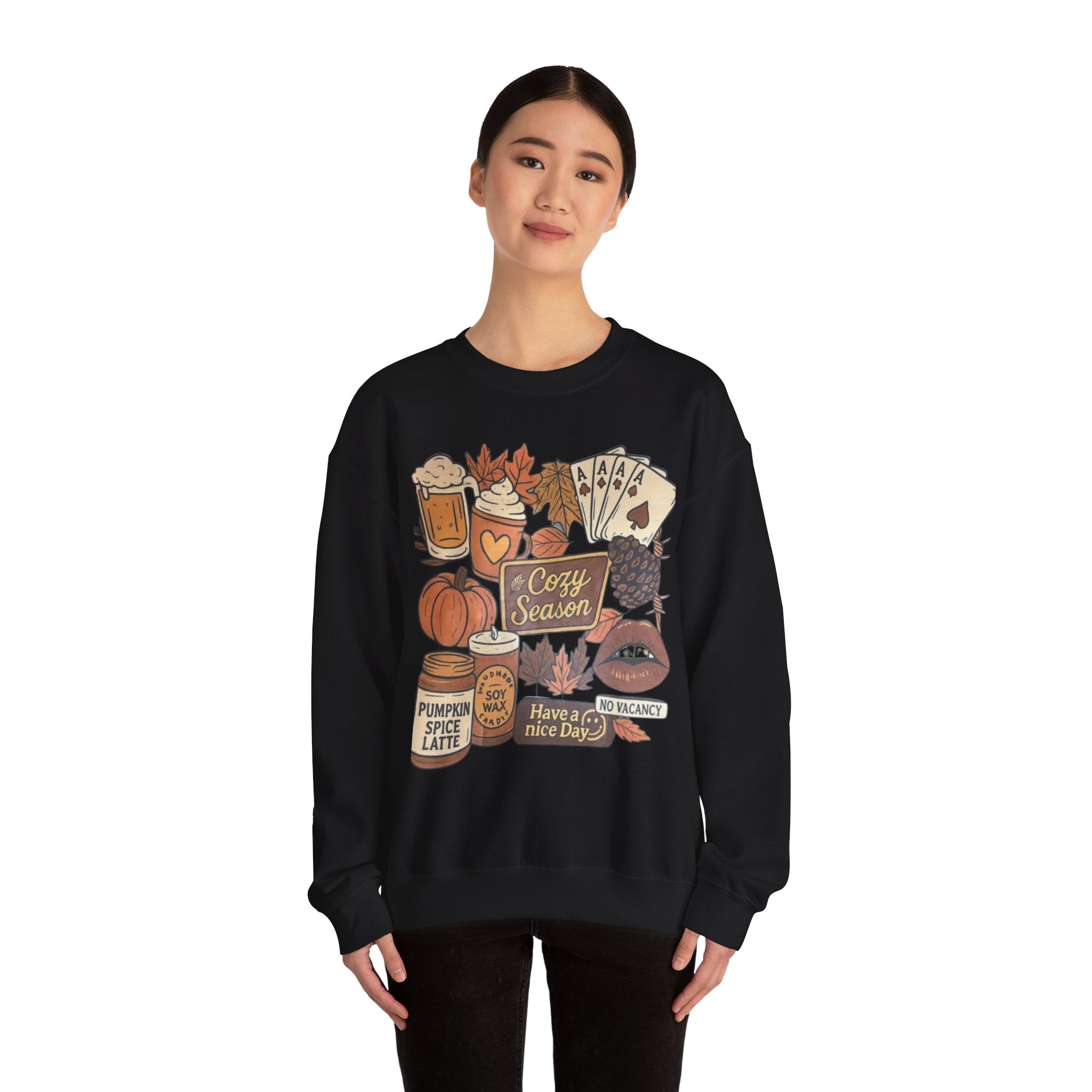 Cozy Fall Sweatshirt, Unisex Crewneck, Autumn Vibes, Pumpkin Spice Lover Gift, Seasonal Apparel, Thanksgiving Sweater
