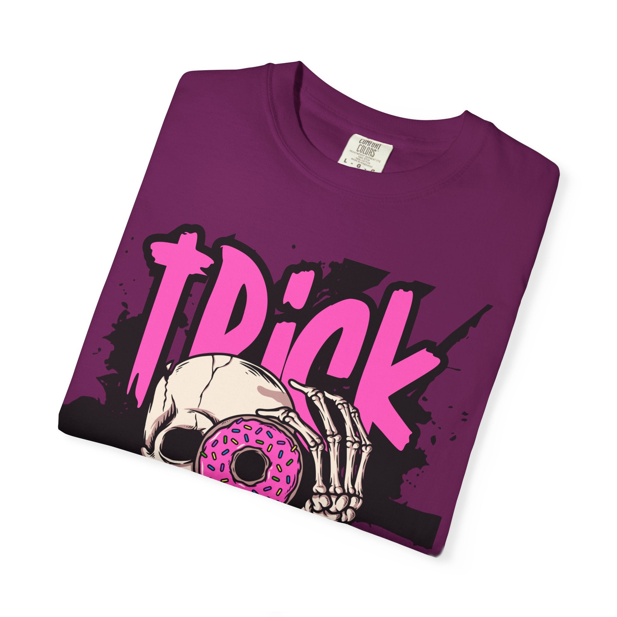Trick or Treat Unisex Garment-Dyed T-Shirt, Halloween Shirt, Spooky Tee, Graphic T-Shirt, Casual Wear, Festival Clothing