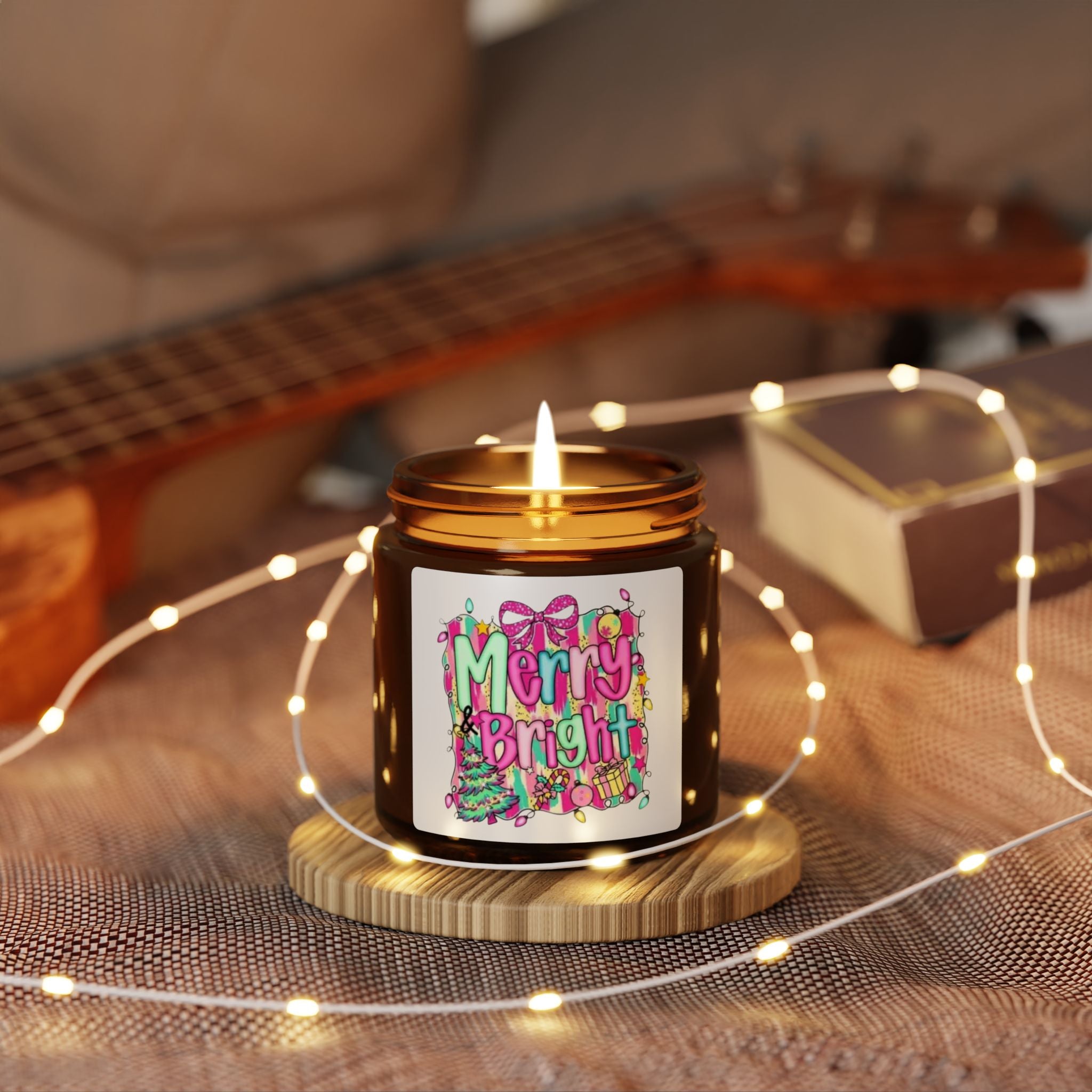 Merry & Bright Scented Soy Candle, Cozy Gift for Holidays, Aromatherapy, Home Decor, Festive Decoration, Eco-Friendly Candle
