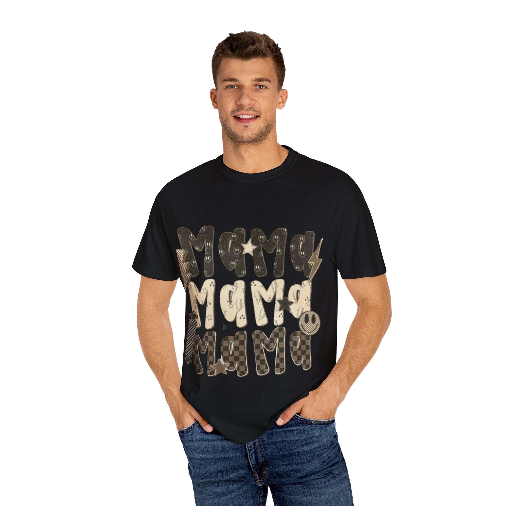 Mama Vibes Garment-Dyed T-shirt | Unisex Tee for Mother's Day, Birthday Gift, Casual Wear, Family Outings, Unique Style