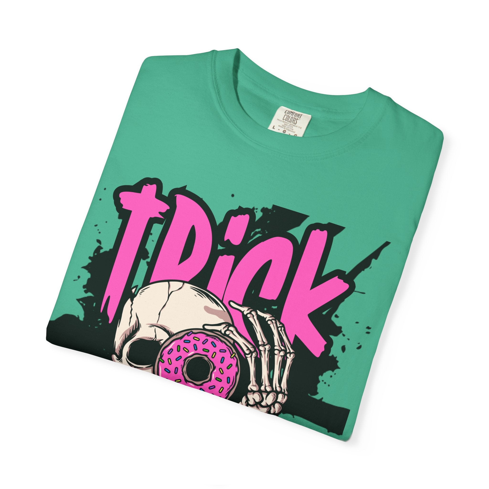 Trick or Treat Unisex Garment-Dyed T-Shirt, Halloween Shirt, Spooky Tee, Graphic T-Shirt, Casual Wear, Festival Clothing