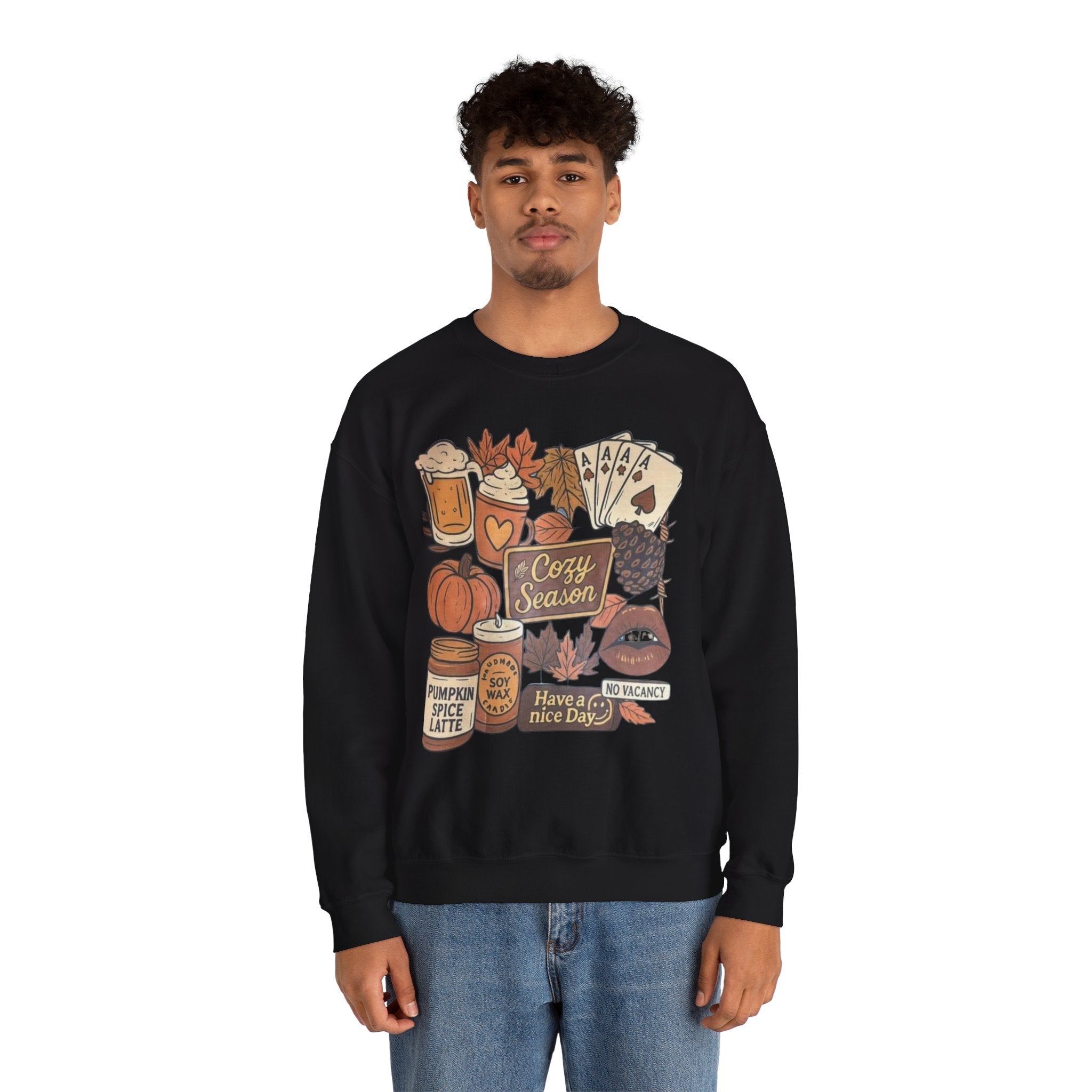 Cozy Fall Sweatshirt, Unisex Crewneck, Autumn Vibes, Pumpkin Spice Lover Gift, Seasonal Apparel, Thanksgiving Sweater
