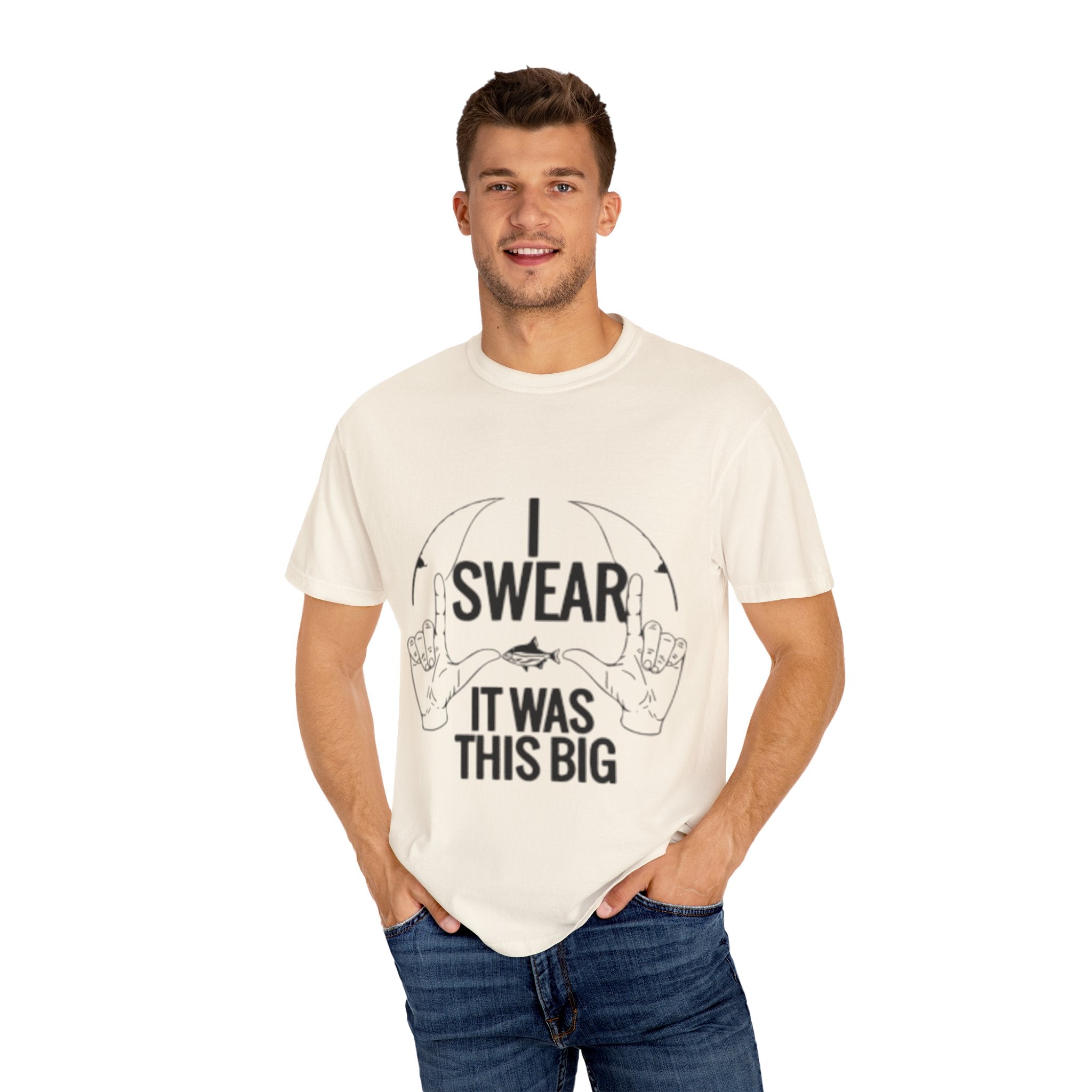 Statement T-Shirt, I Swear It Was This Big Tee, Funny Graphic Top, Gift for Him, Casual Wear, Unisex Clothing