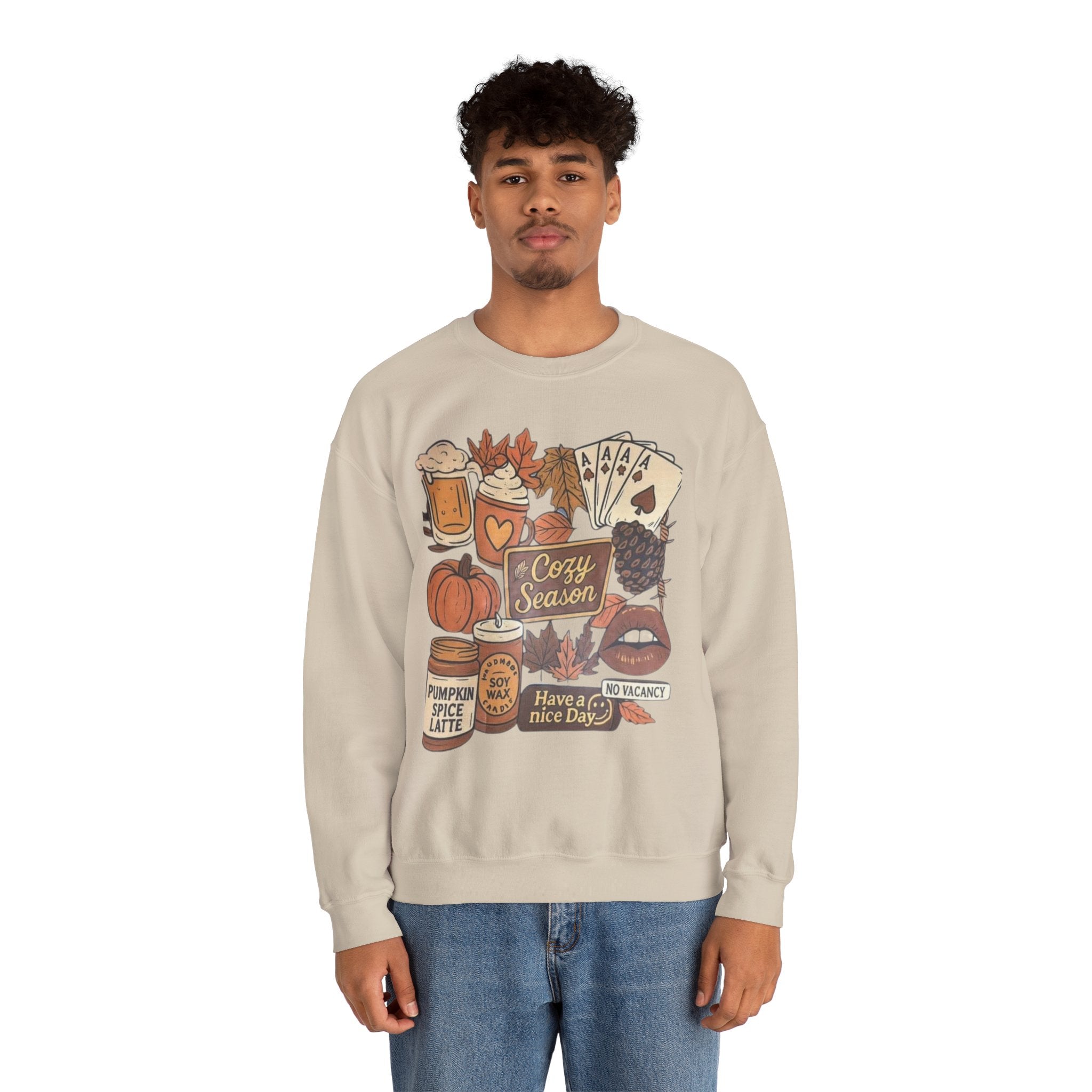 Cozy Fall Sweatshirt, Unisex Crewneck, Autumn Vibes, Pumpkin Spice Lover Gift, Seasonal Apparel, Thanksgiving Sweater