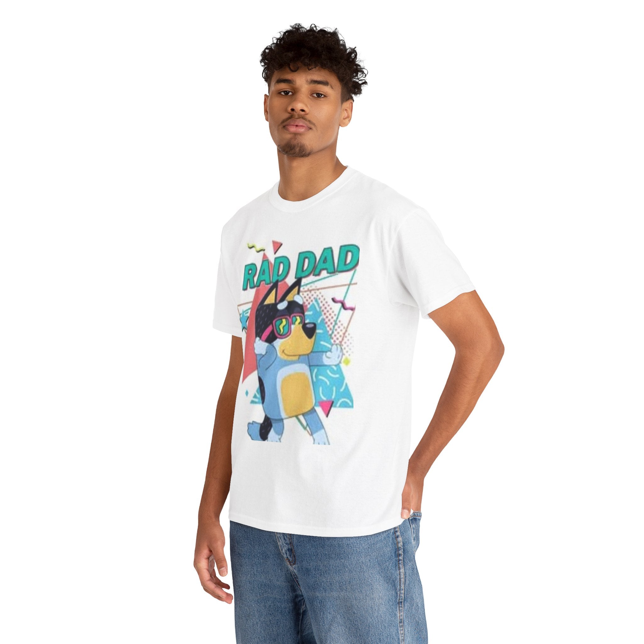 Rad Dad Unisex Heavy Cotton Tee, Funny Father's Day Gift, Cool Dad Shirt, Retro Graphic Tee, Summer Casual Wear
