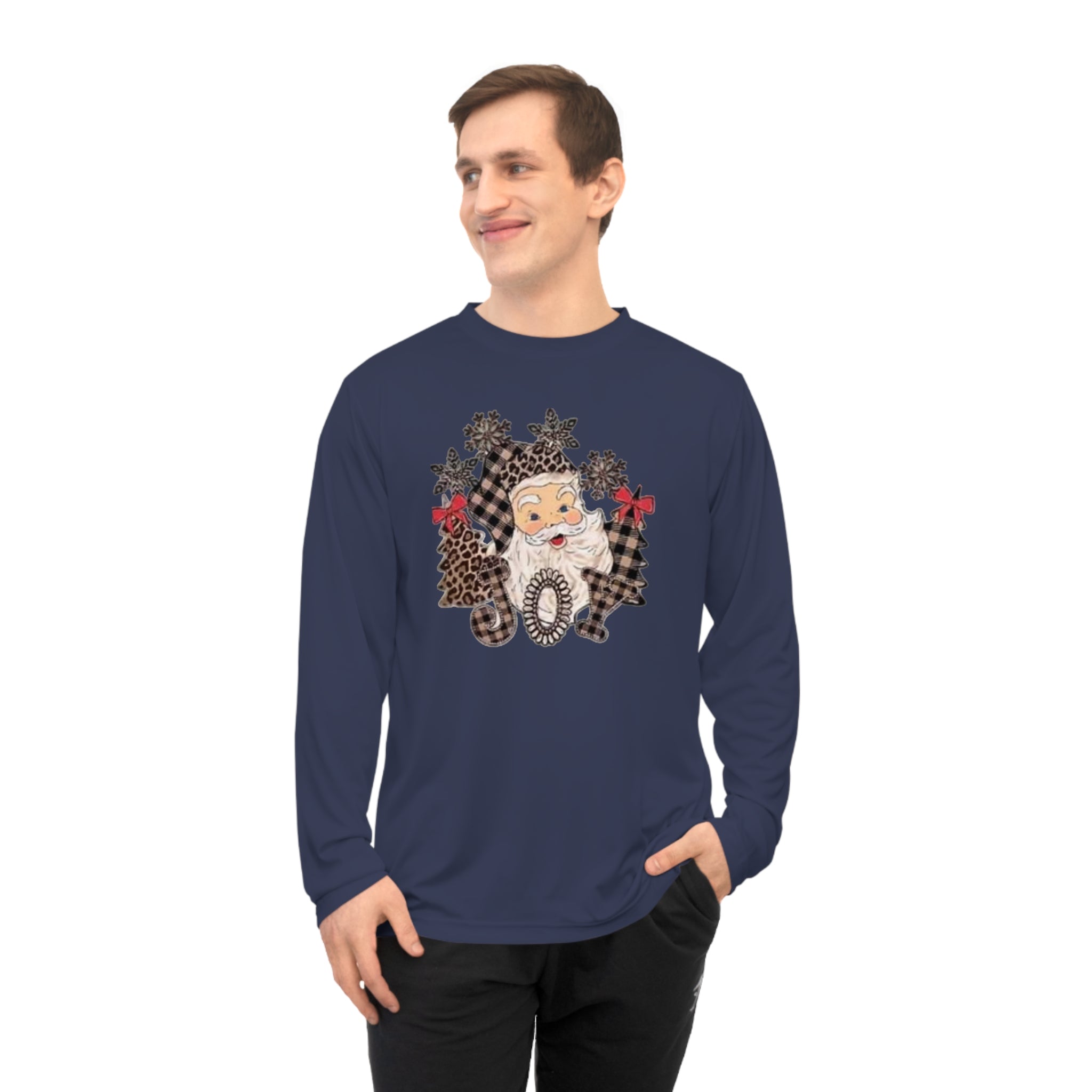 Joyful Holiday Unisex Performance Long Sleeve Shirt | Great for Christmas, Gift, Winter Wear, Casual, Athleisure.