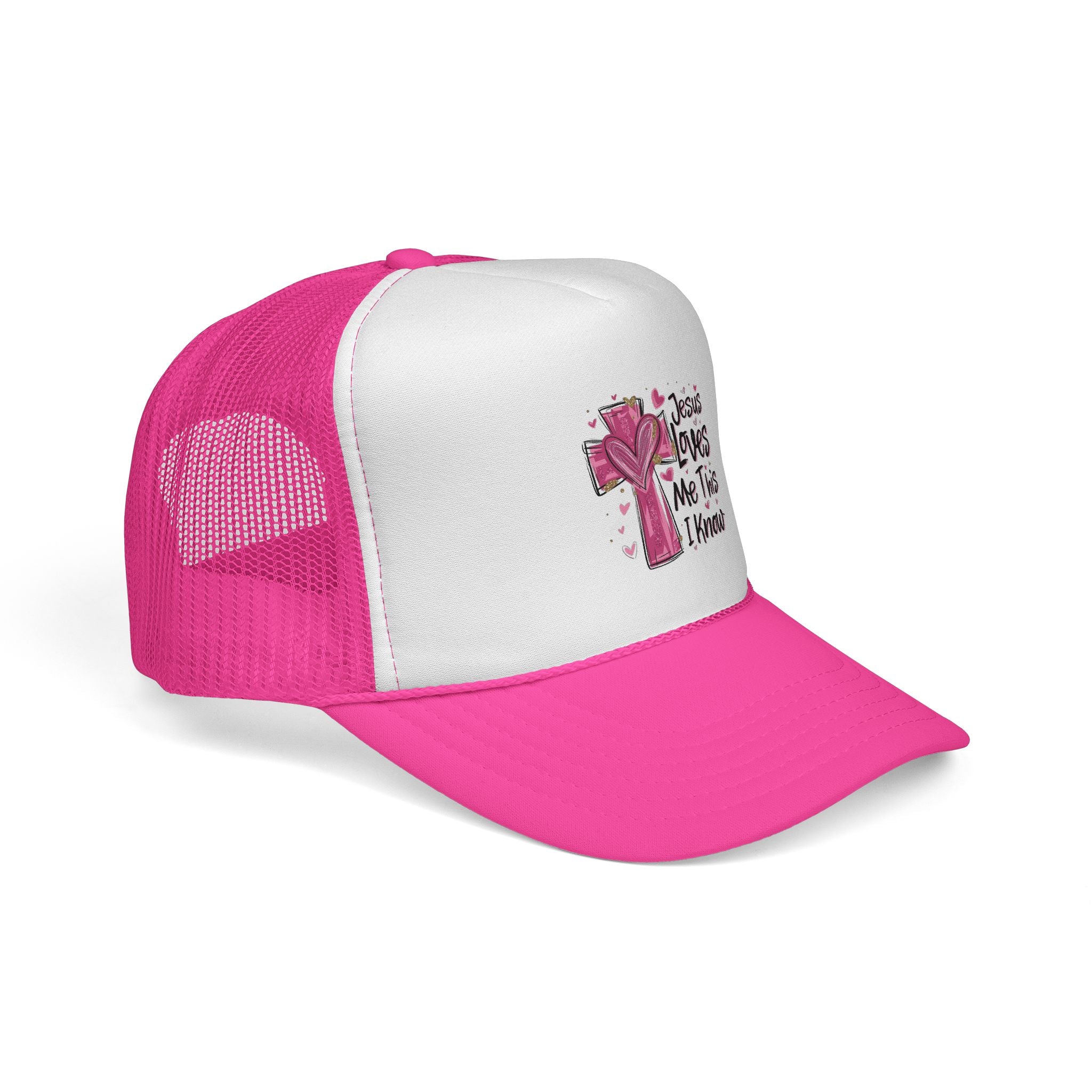 Jesus Loves Me Trucker Cap, Christian Hat, Faith-Based Gift, Religious Apparel, Summer Accessory, Youthful Style