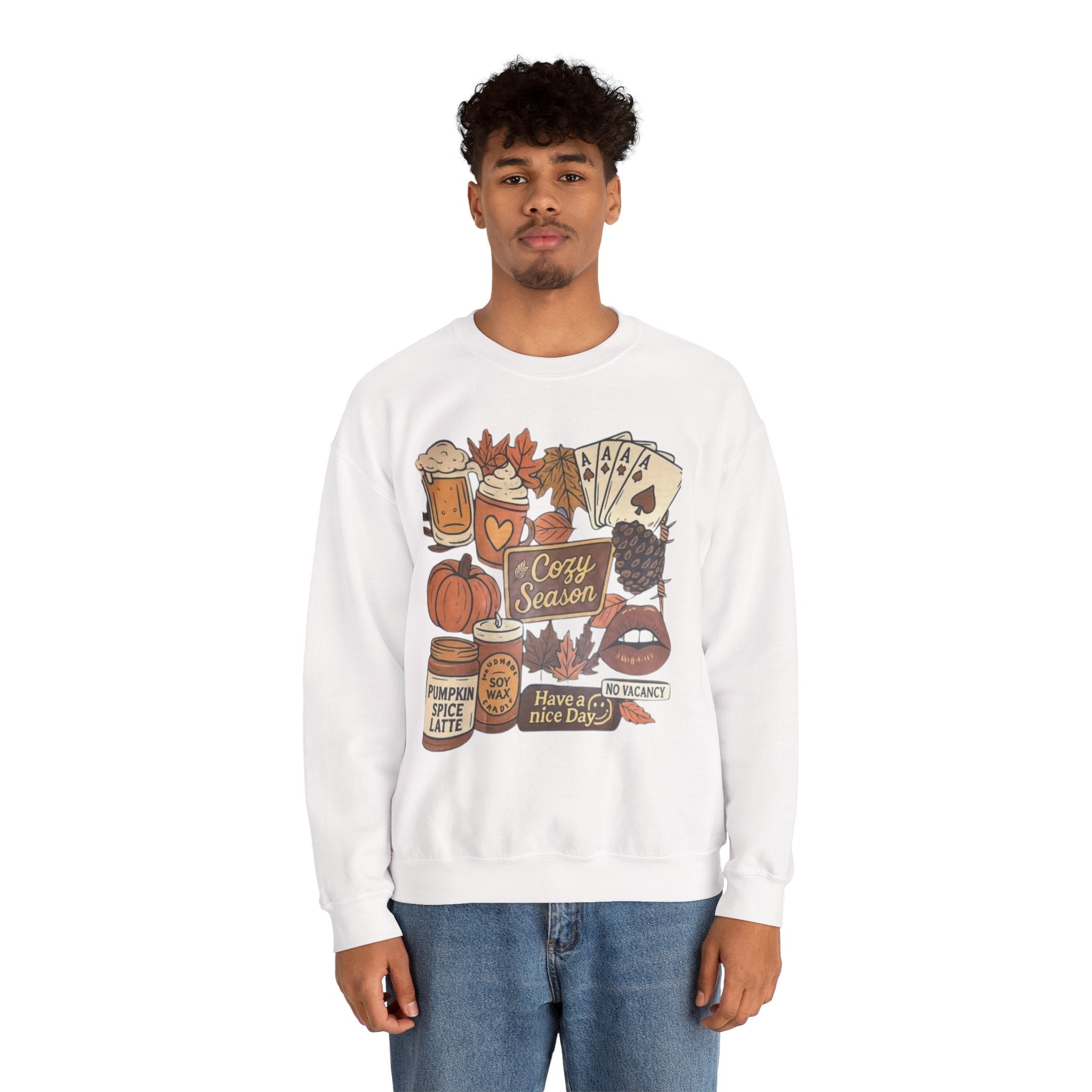 Cozy Fall Sweatshirt, Unisex Crewneck, Autumn Vibes, Pumpkin Spice Lover Gift, Seasonal Apparel, Thanksgiving Sweater