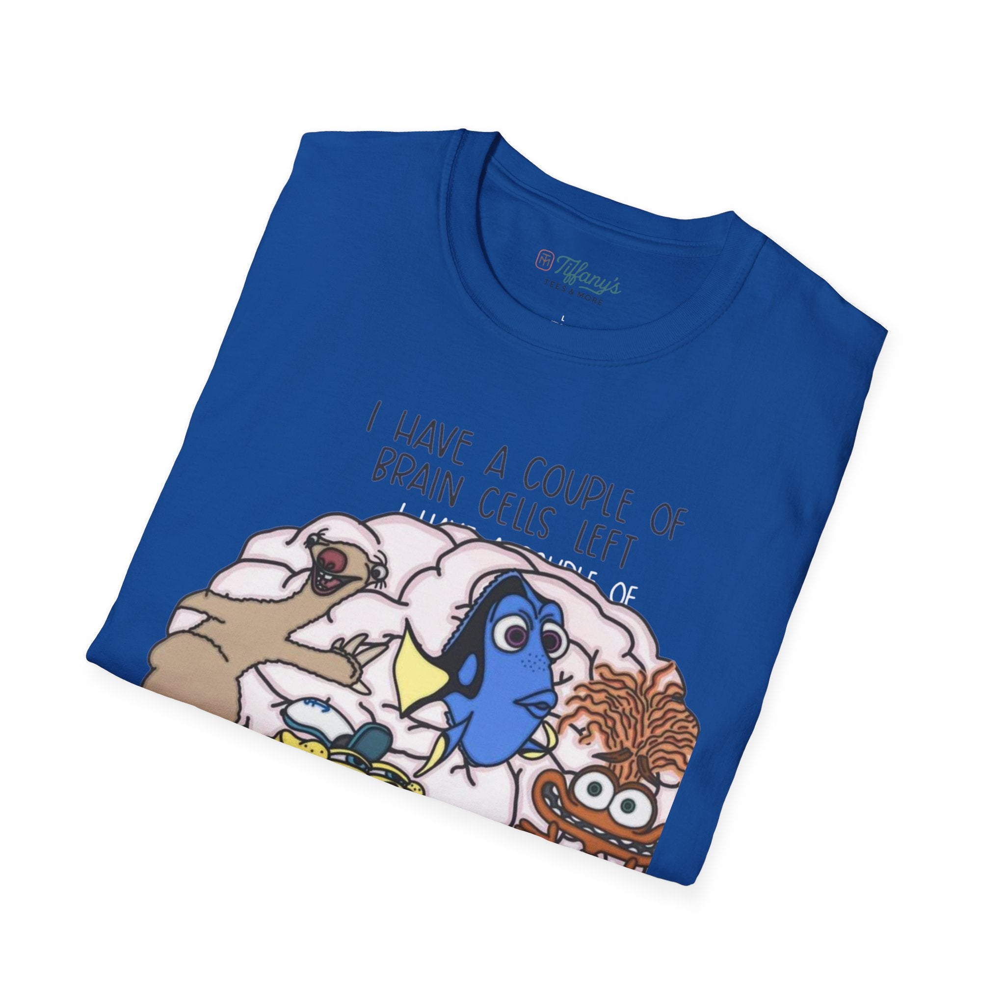 SpongeBob, Dory, anxiety. Brain Cells Left Unisex T-Shirt, Funny Graphic Tee, Casual Wear, Gift for Friends, Birthday Apparel