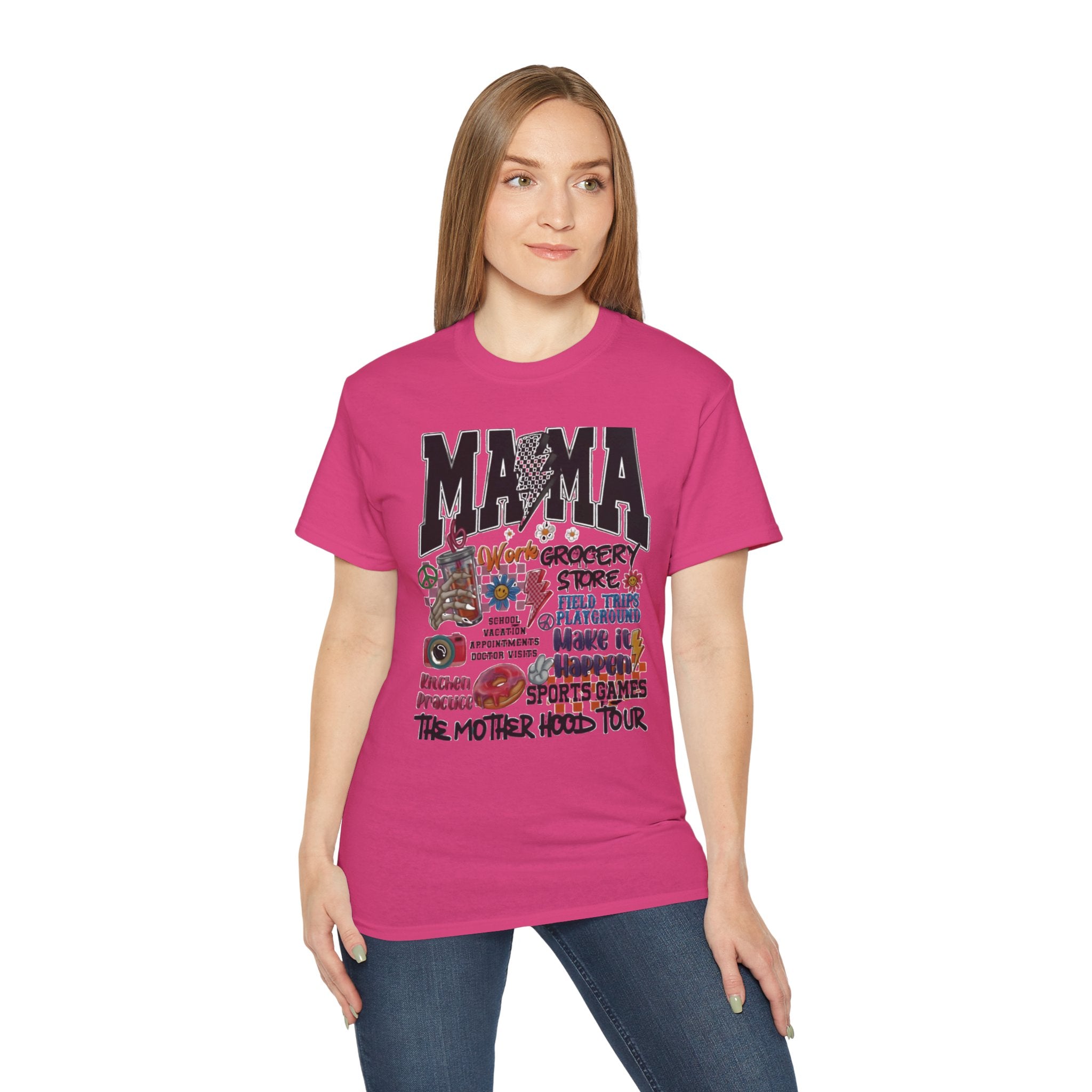 Mama:The Motherhood Tour Unisex Tee, Gift for Mom, Funny Shirt, Mother's Day, Family Outing, Parenting Humor