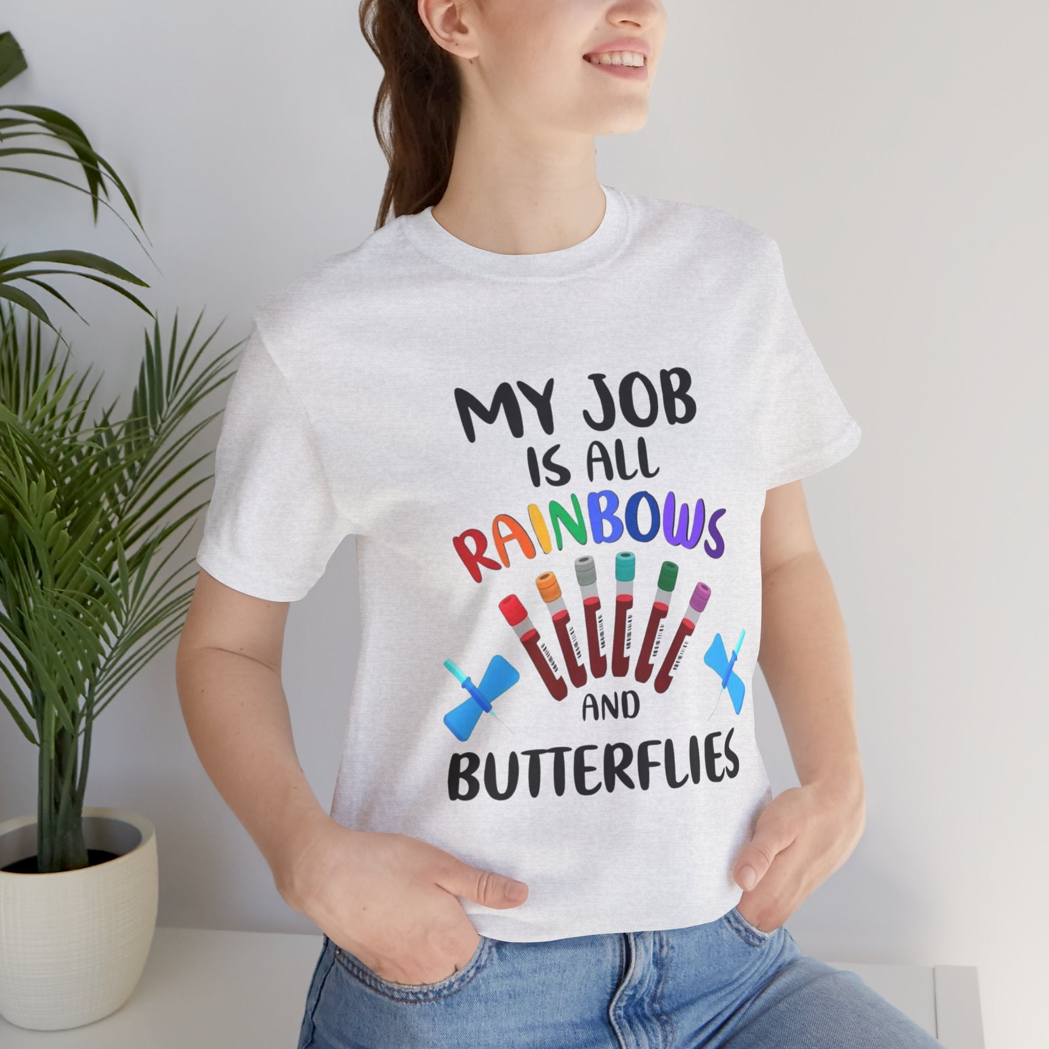 Rainbows Butterflies Nursing / Phlebotomy Tee