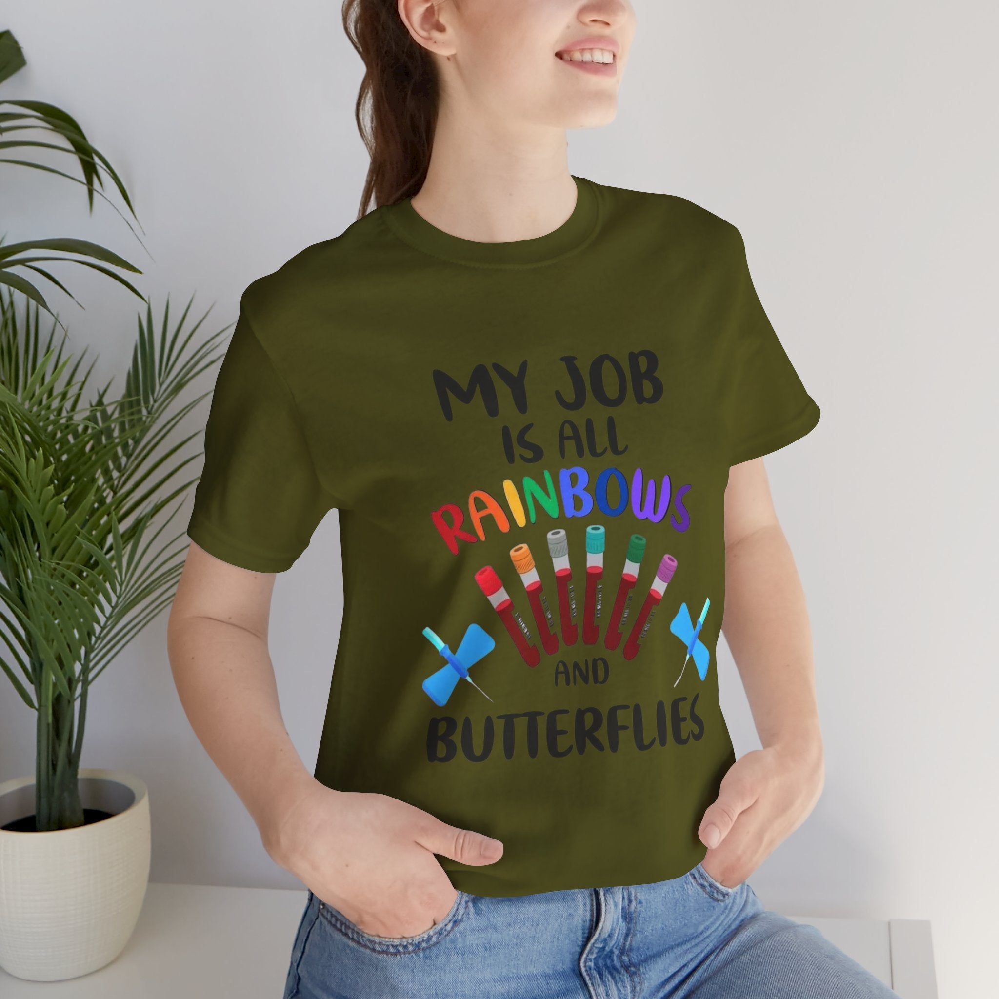 Rainbows Butterflies Nursing / Phlebotomy Tee