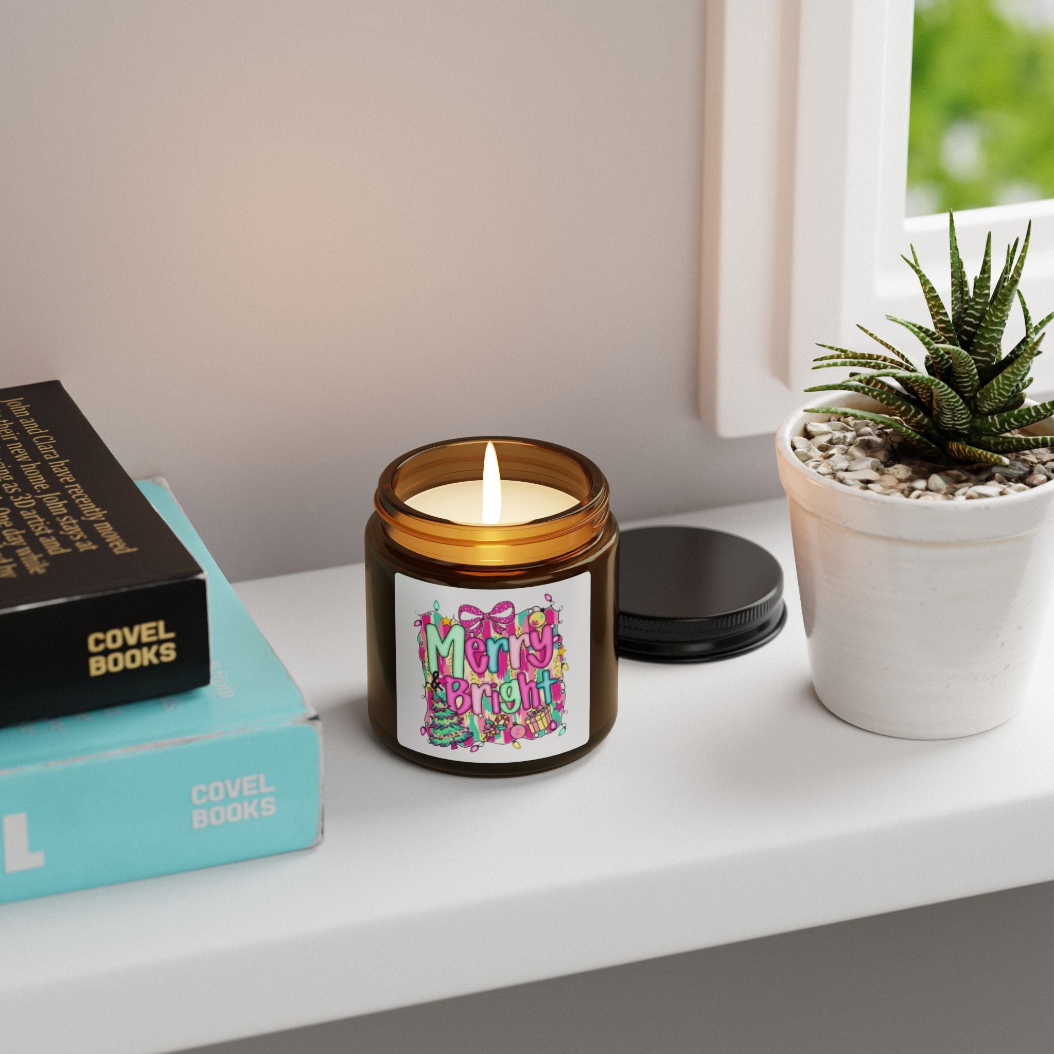 Merry & Bright Scented Soy Candle, Cozy Gift for Holidays, Aromatherapy, Home Decor, Festive Decoration, Eco-Friendly Candle