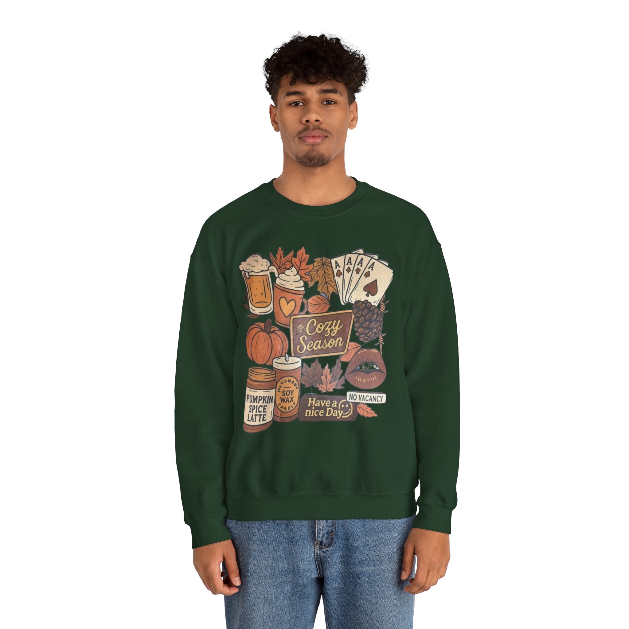 Cozy Fall Sweatshirt, Unisex Crewneck, Autumn Vibes, Pumpkin Spice Lover Gift, Seasonal Apparel, Thanksgiving Sweater