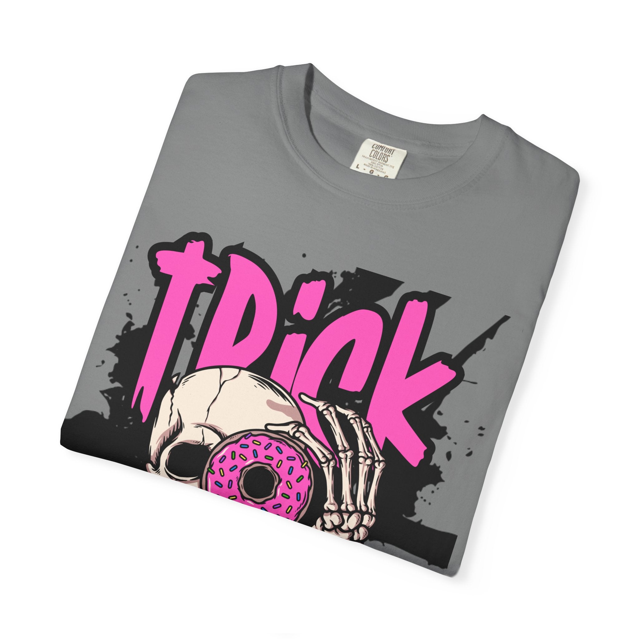 Trick or Treat Unisex Garment-Dyed T-Shirt, Halloween Shirt, Spooky Tee, Graphic T-Shirt, Casual Wear, Festival Clothing