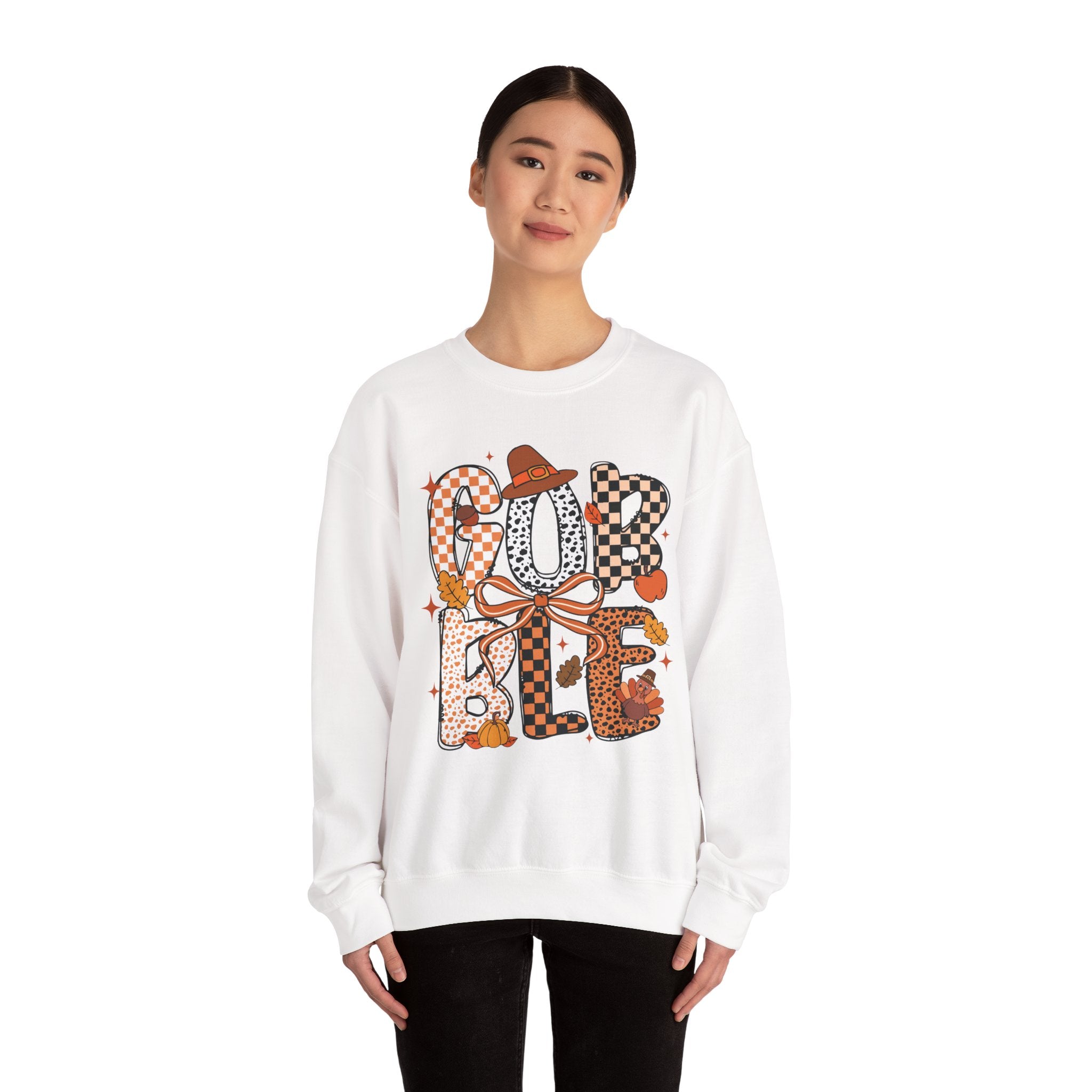 Thanksgiving Gobble Joliette Font Crewneck Sweatshirt