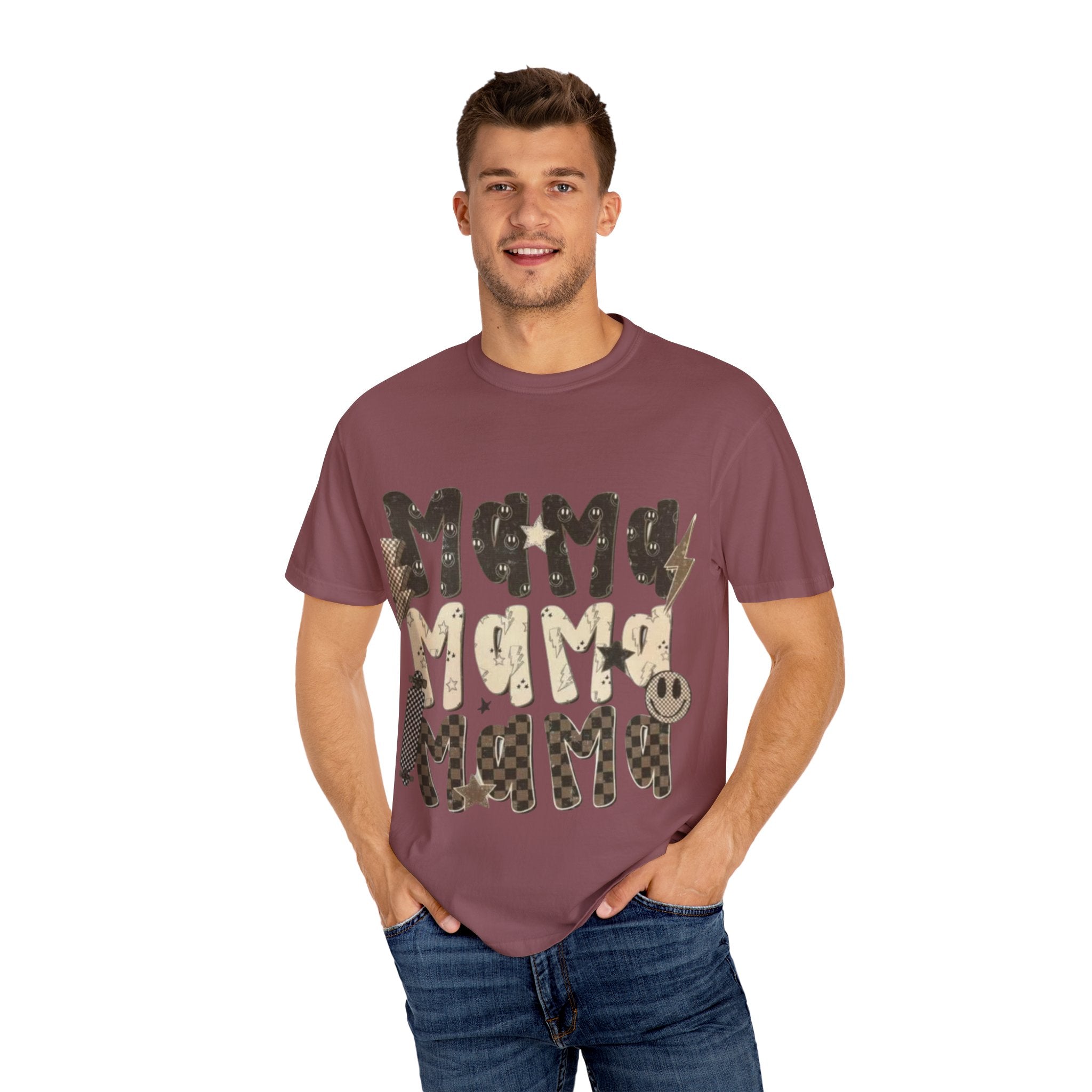 Mama Vibes Garment-Dyed T-shirt | Unisex Tee for Mother's Day, Birthday Gift, Casual Wear, Family Outings, Unique Style