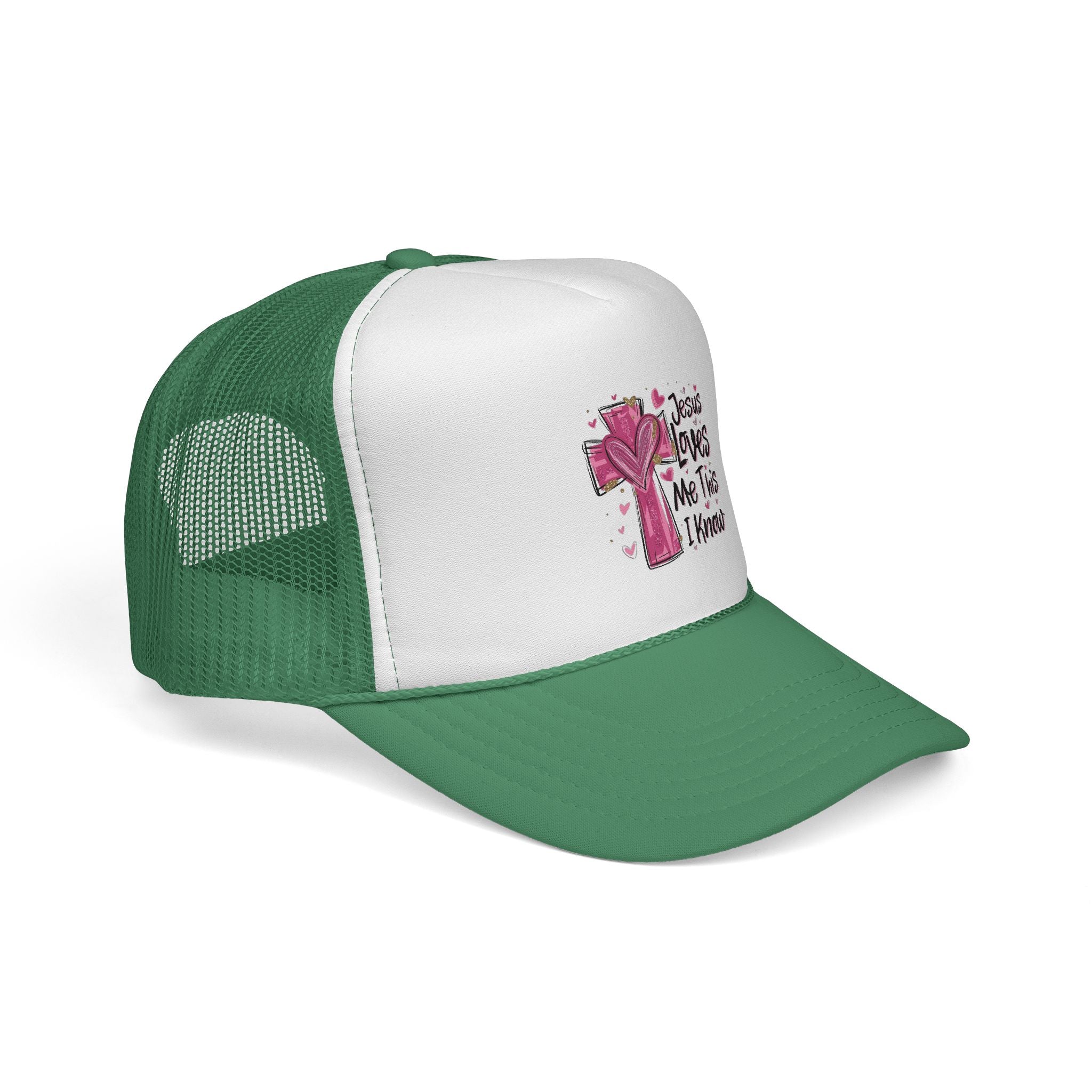 Jesus Loves Me Trucker Cap, Christian Hat, Faith-Based Gift, Religious Apparel, Summer Accessory, Youthful Style