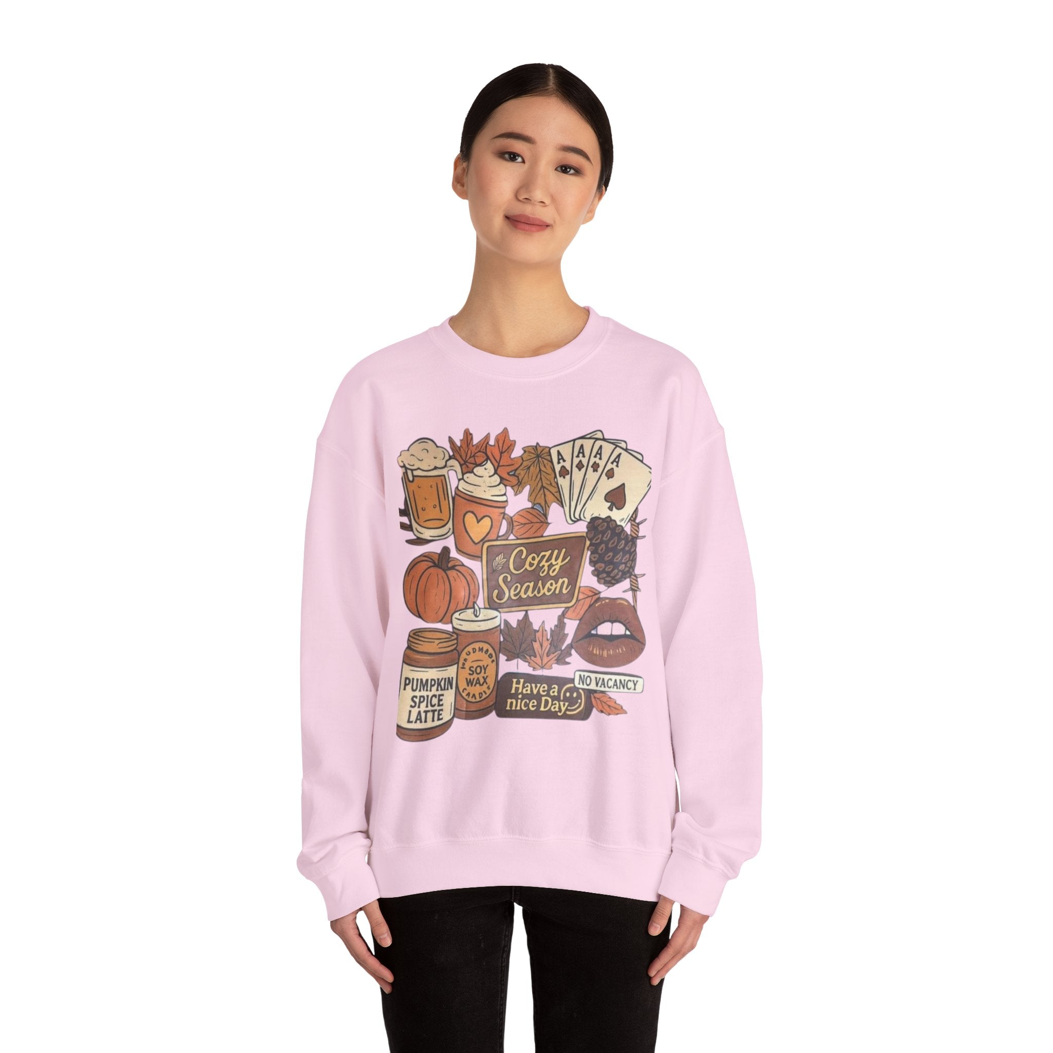 Cozy Fall Sweatshirt, Unisex Crewneck, Autumn Vibes, Pumpkin Spice Lover Gift, Seasonal Apparel, Thanksgiving Sweater