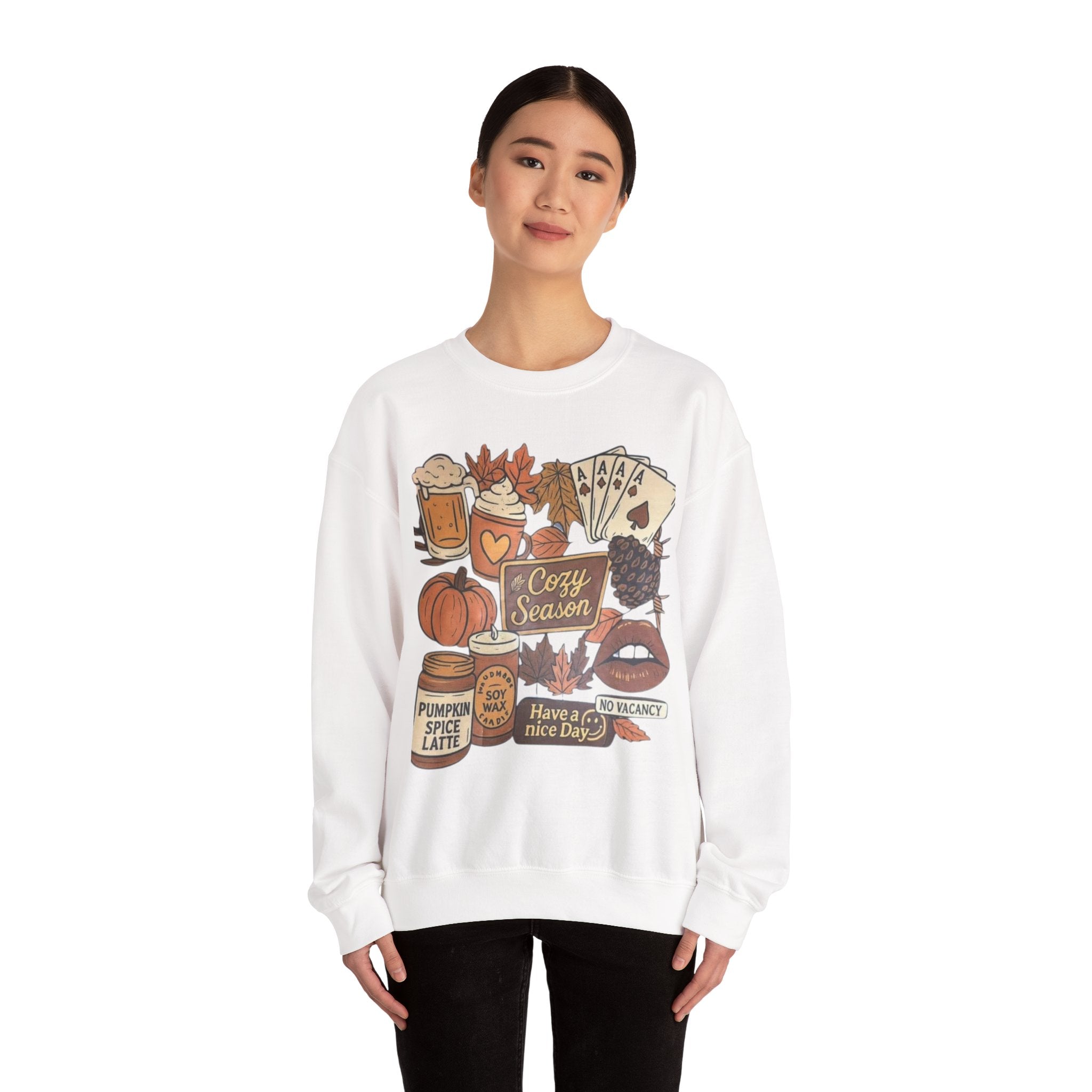 Cozy Fall Sweatshirt, Unisex Crewneck, Autumn Vibes, Pumpkin Spice Lover Gift, Seasonal Apparel, Thanksgiving Sweater
