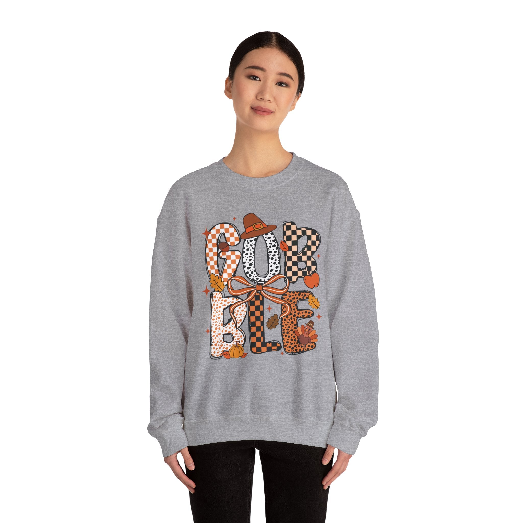 Thanksgiving Gobble Joliette Font Crewneck Sweatshirt