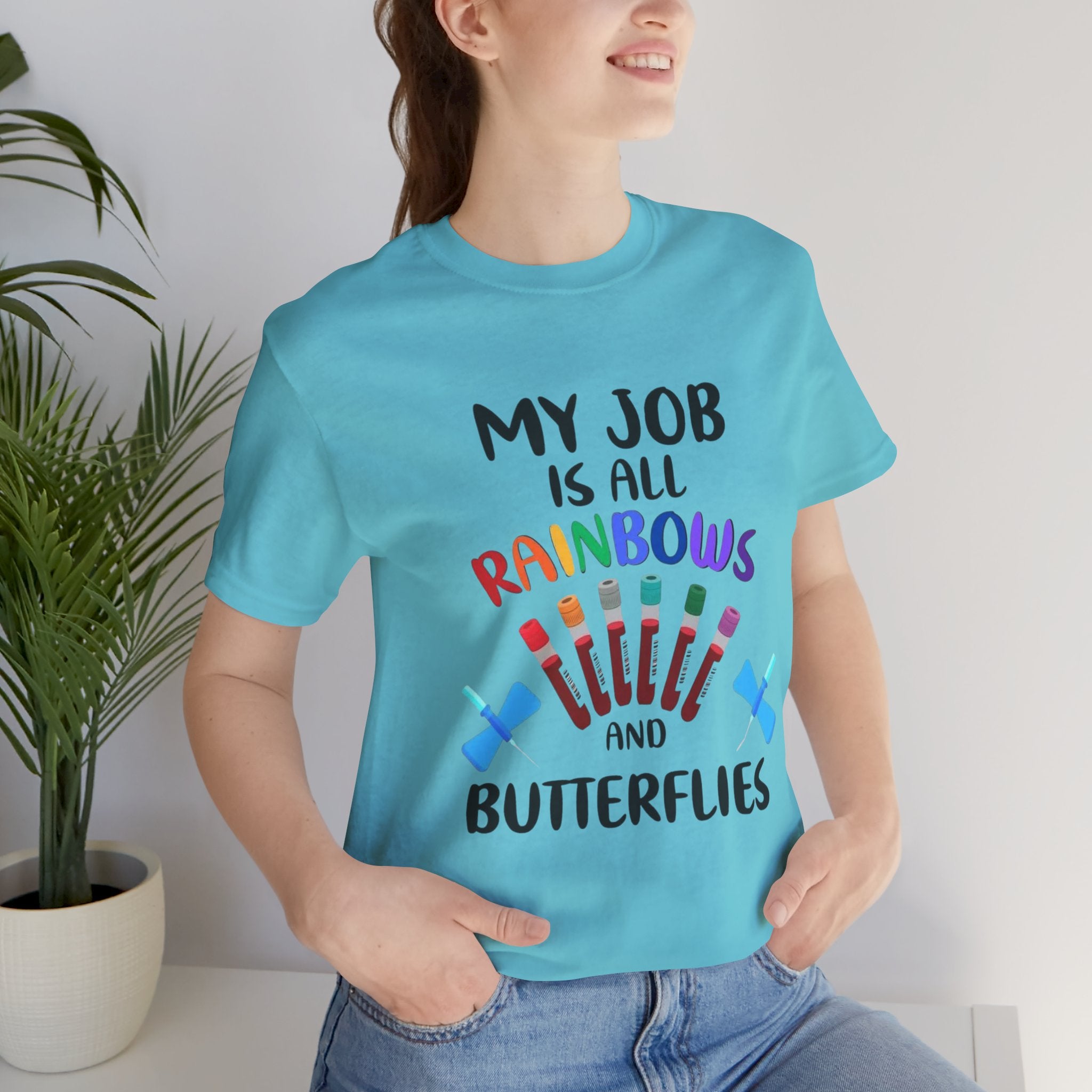 Rainbows Butterflies Nursing / Phlebotomy Tee