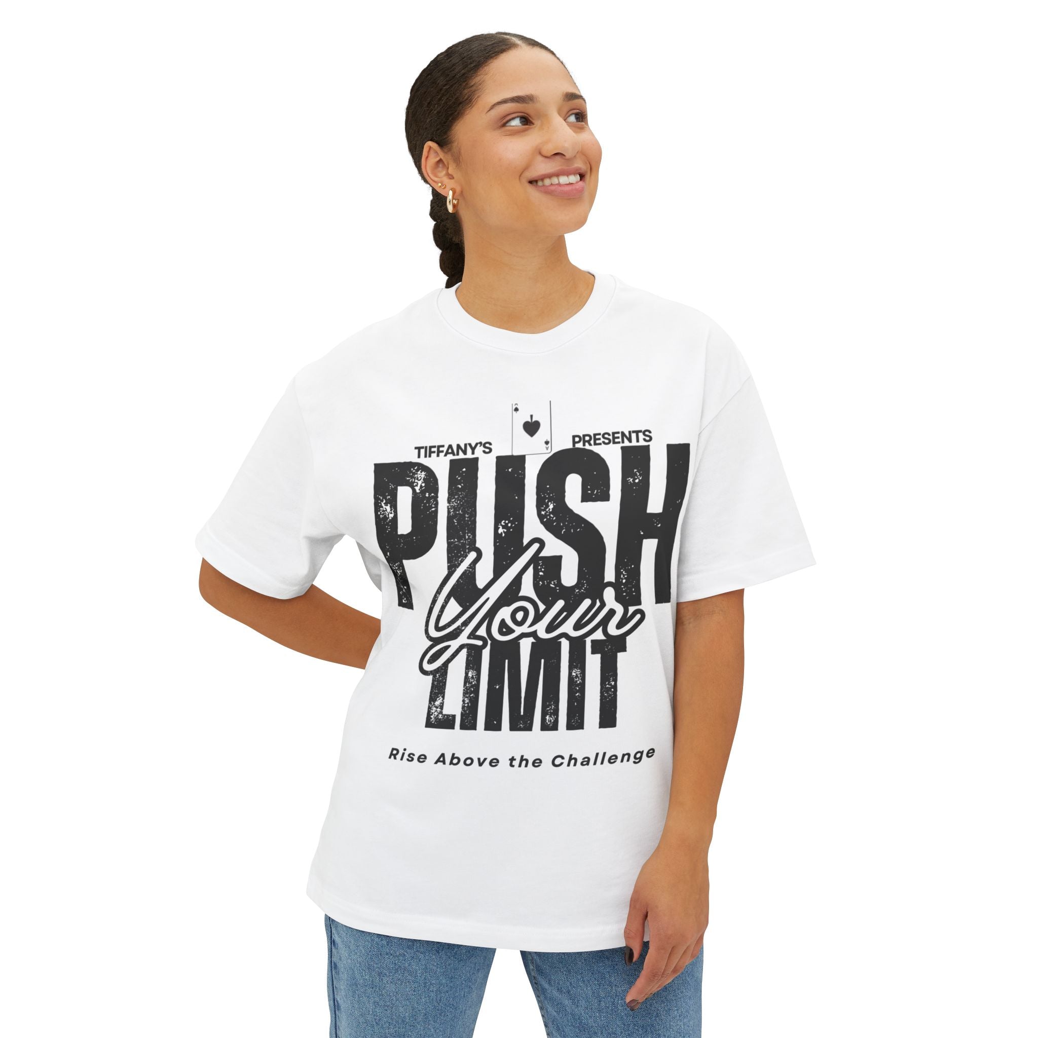 Motivational Oversized Tee - Push Your Limit, Boxy T-Shirt, Inspirational Gift, Casual Wear, Fitness Apparel, Everyday Comfort