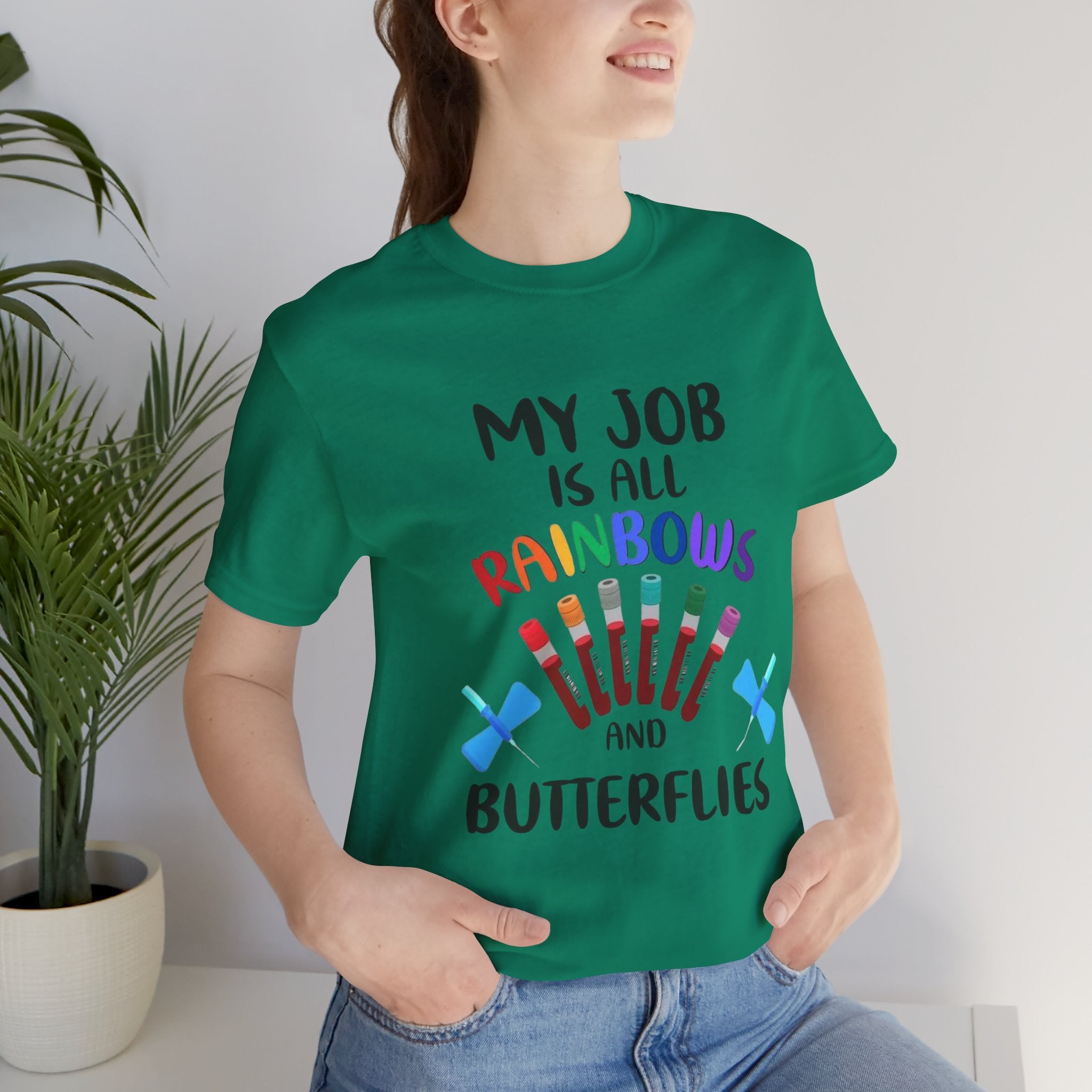 Rainbows Butterflies Nursing / Phlebotomy Tee
