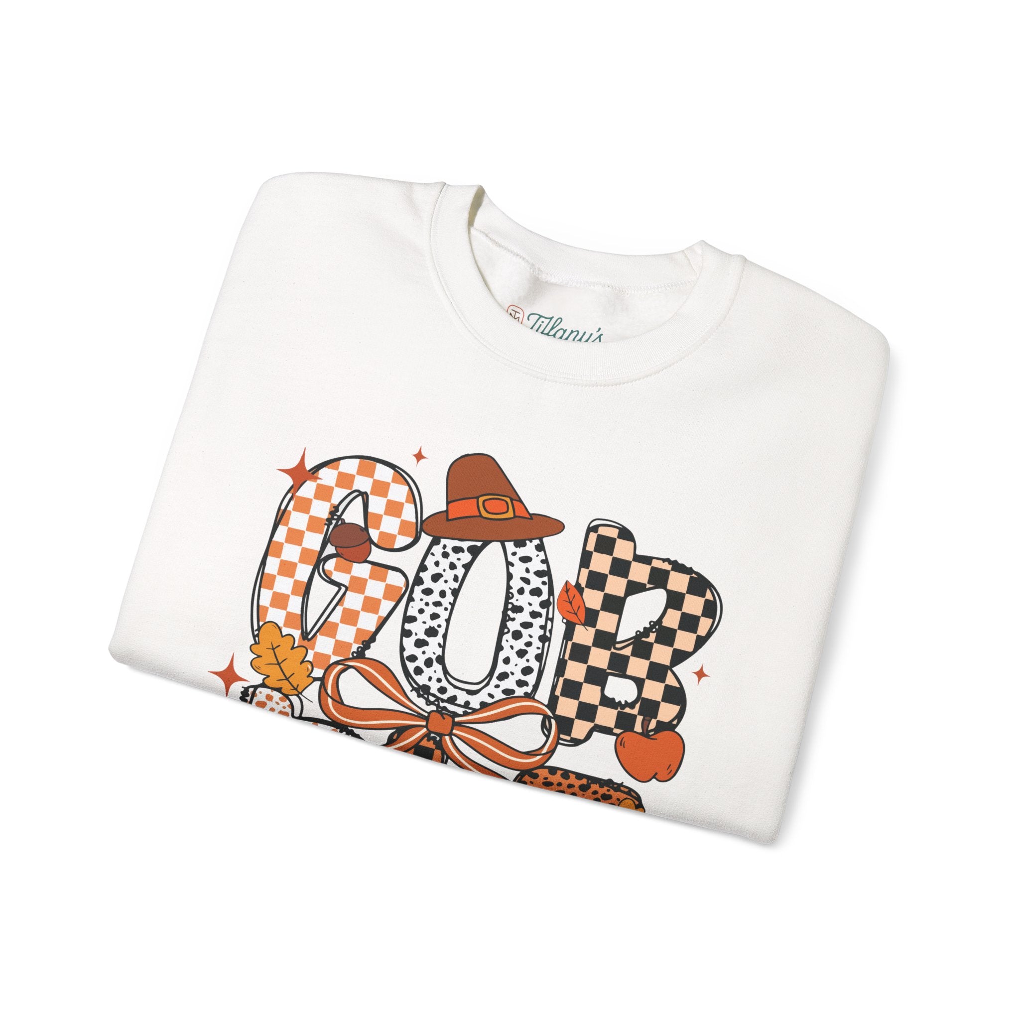Thanksgiving Gobble Joliette Font Crewneck Sweatshirt