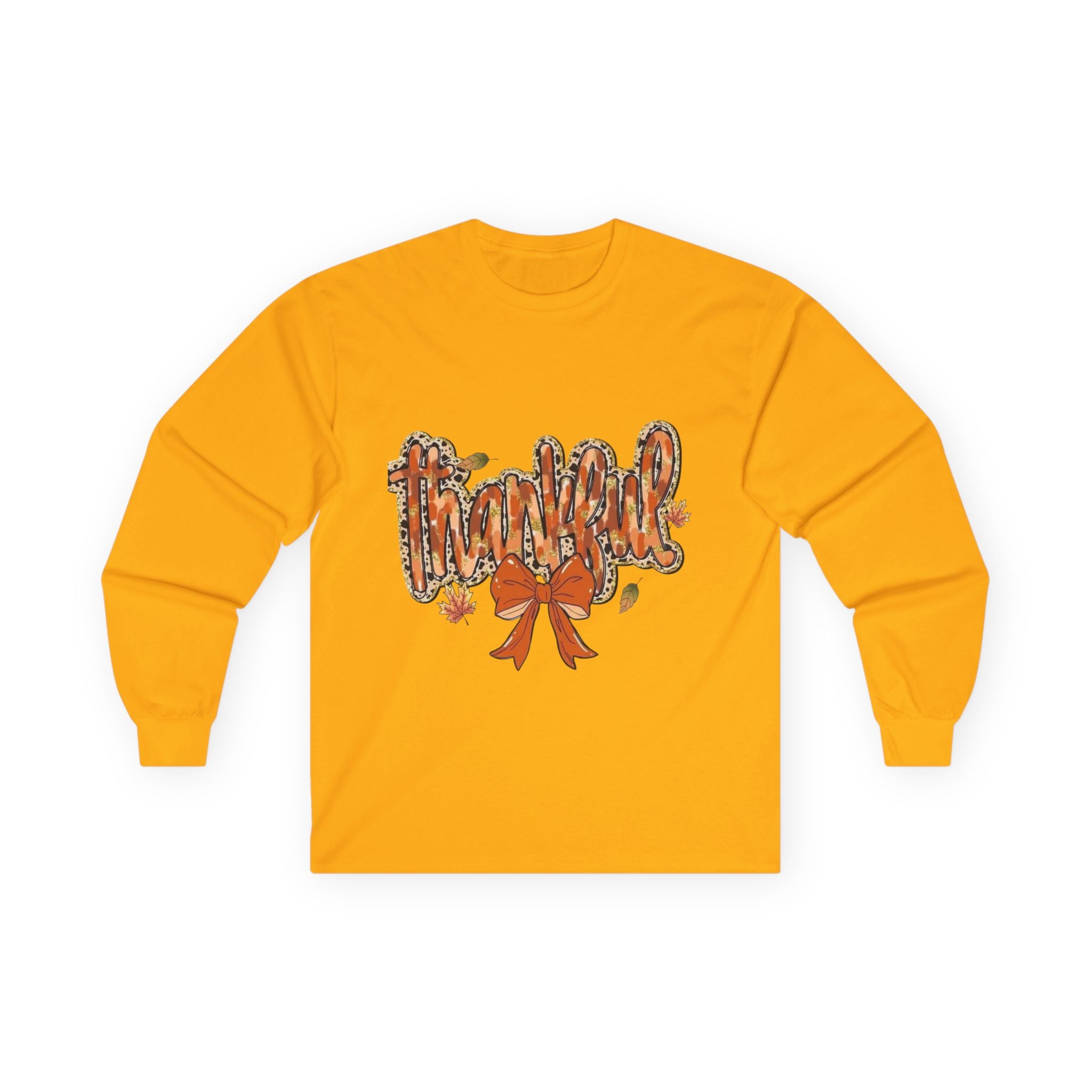 Thankful Long Sleeve Tee, Fall Shirt, Thanksgiving Apparel, Unisex Cotton Top, Cozy Gift for Her
