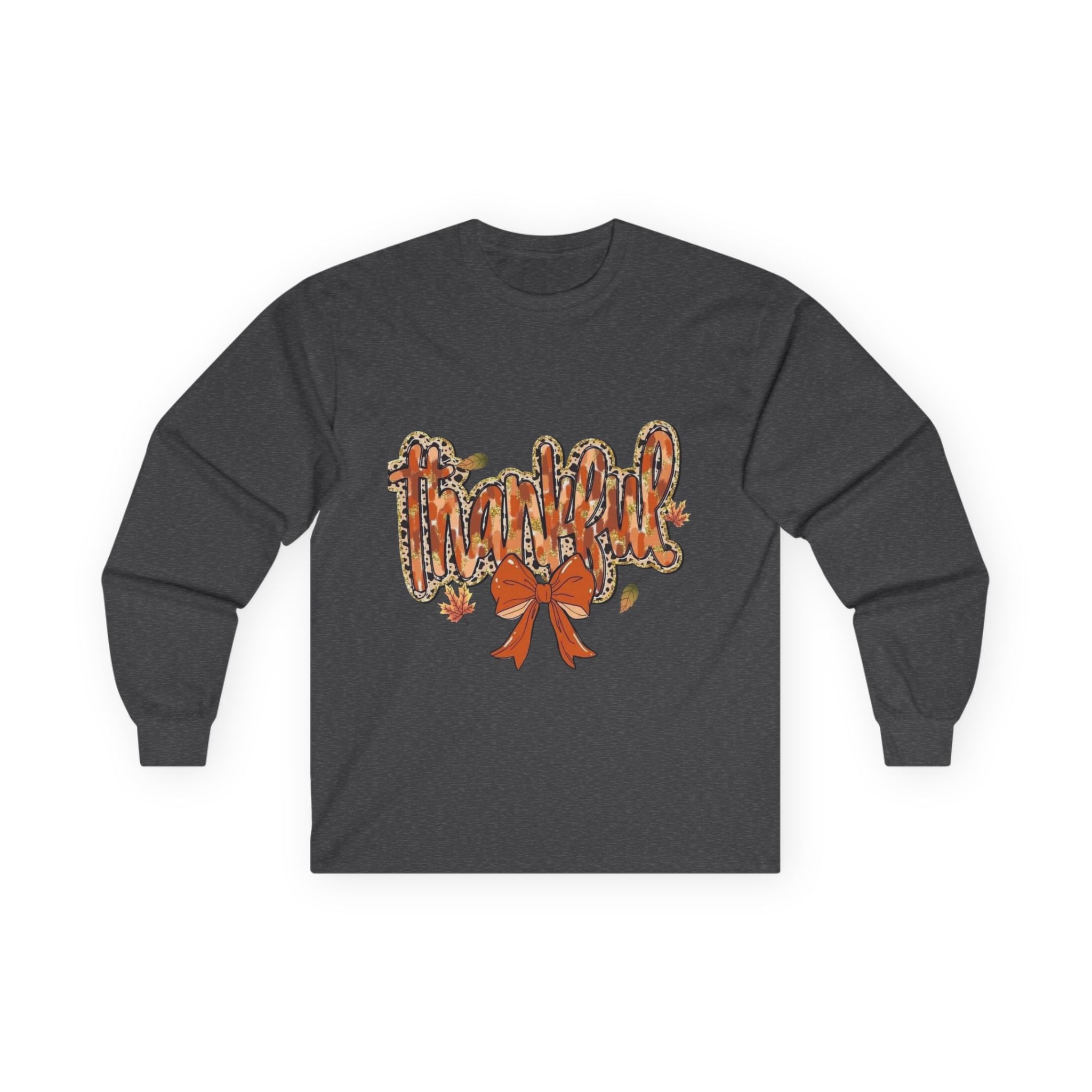 Thankful Long Sleeve Tee, Fall Shirt, Thanksgiving Apparel, Unisex Cotton Top, Cozy Gift for Her