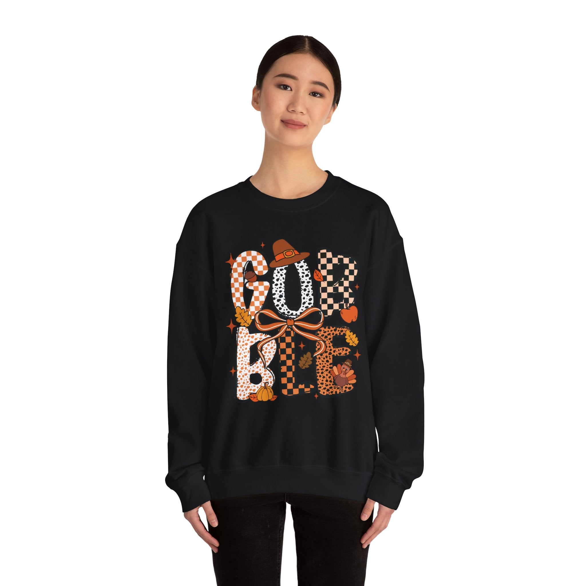 Thanksgiving Gobble Joliette Font Crewneck Sweatshirt