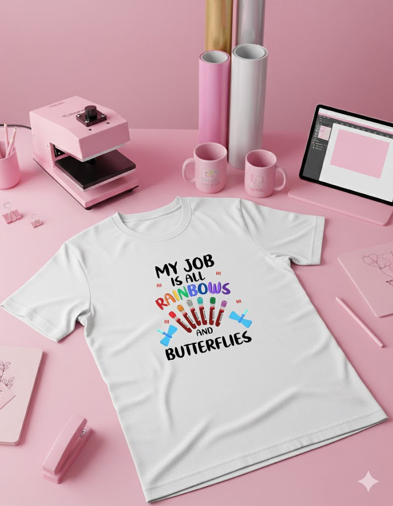 Rainbows Butterflies Nursing / Phlebotomy Tee
