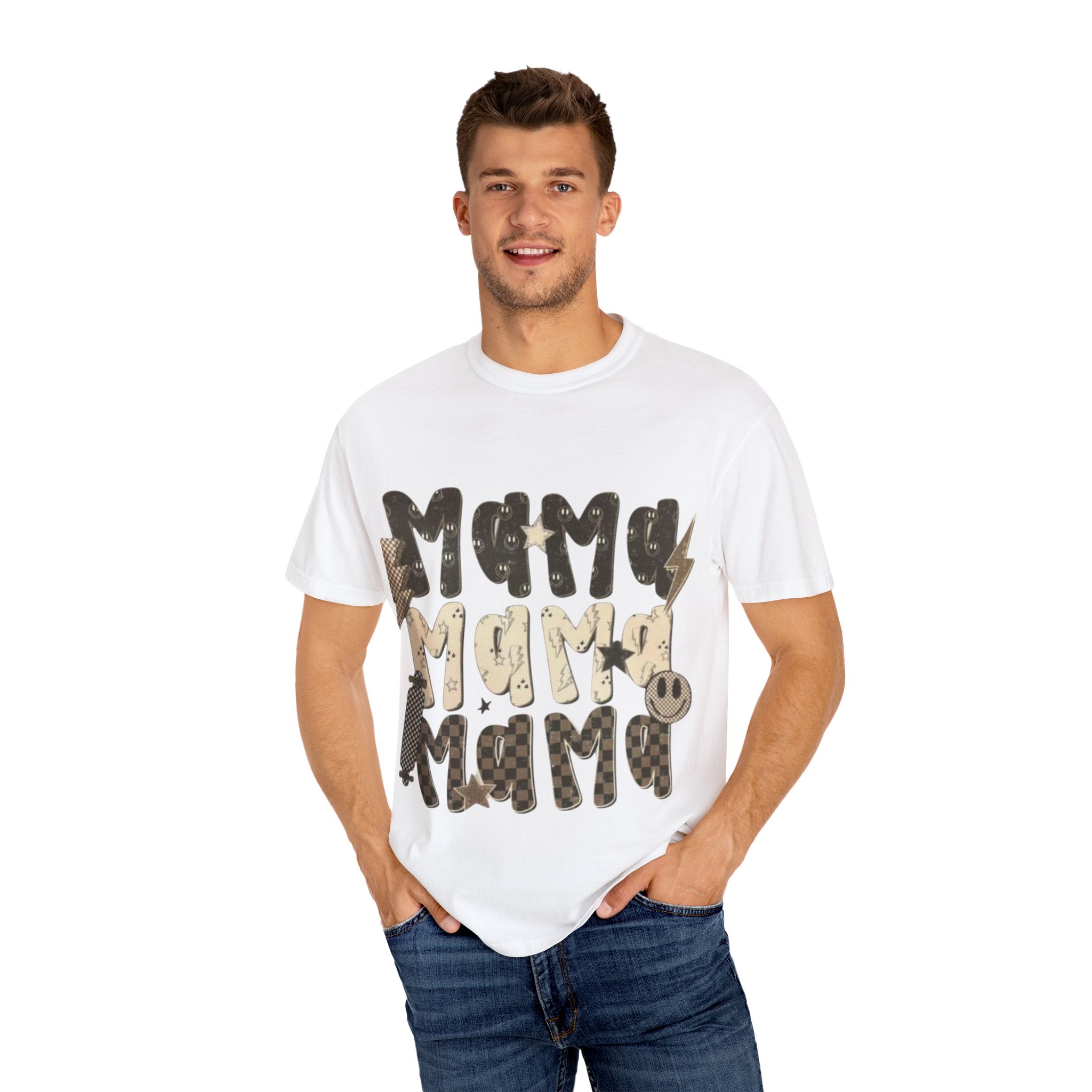 Mama Vibes Garment-Dyed T-shirt | Unisex Tee for Mother's Day, Birthday Gift, Casual Wear, Family Outings, Unique Style