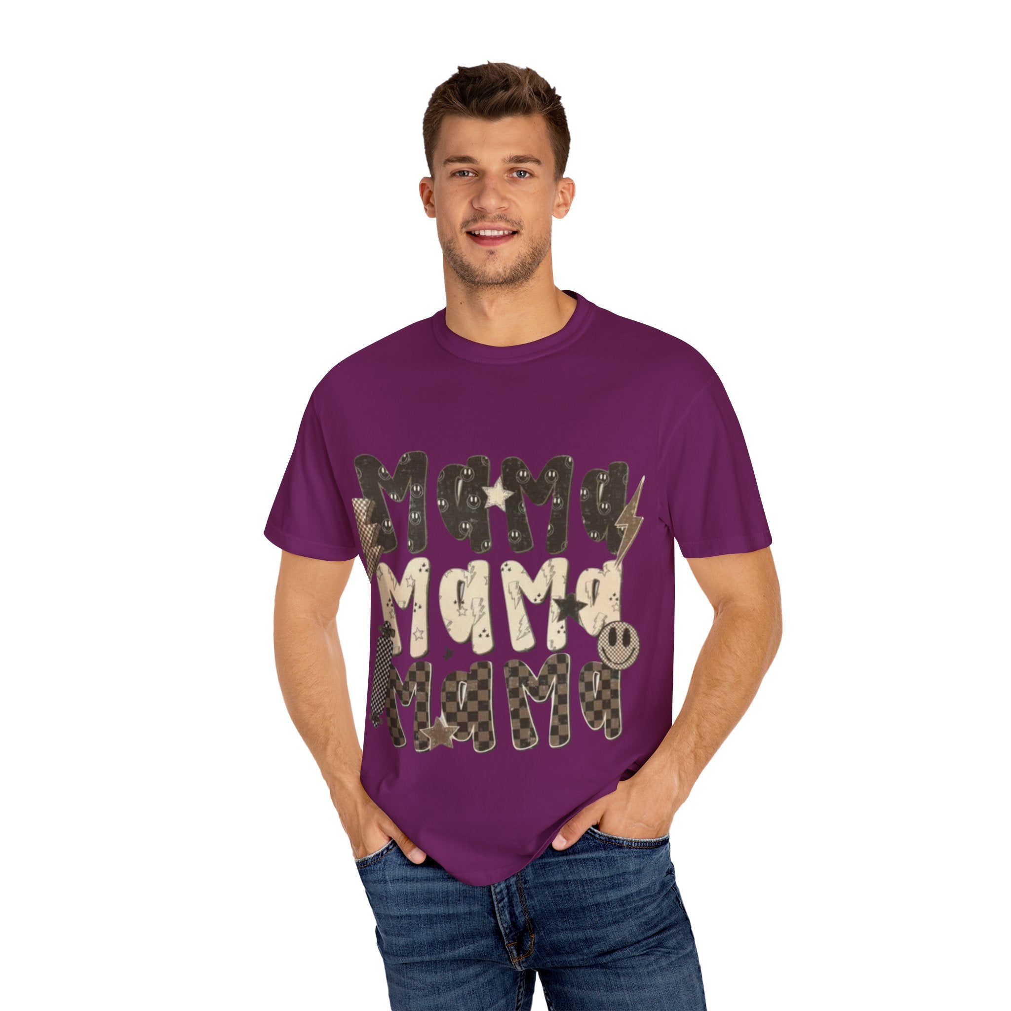 Mama Vibes Garment-Dyed T-shirt | Unisex Tee for Mother's Day, Birthday Gift, Casual Wear, Family Outings, Unique Style