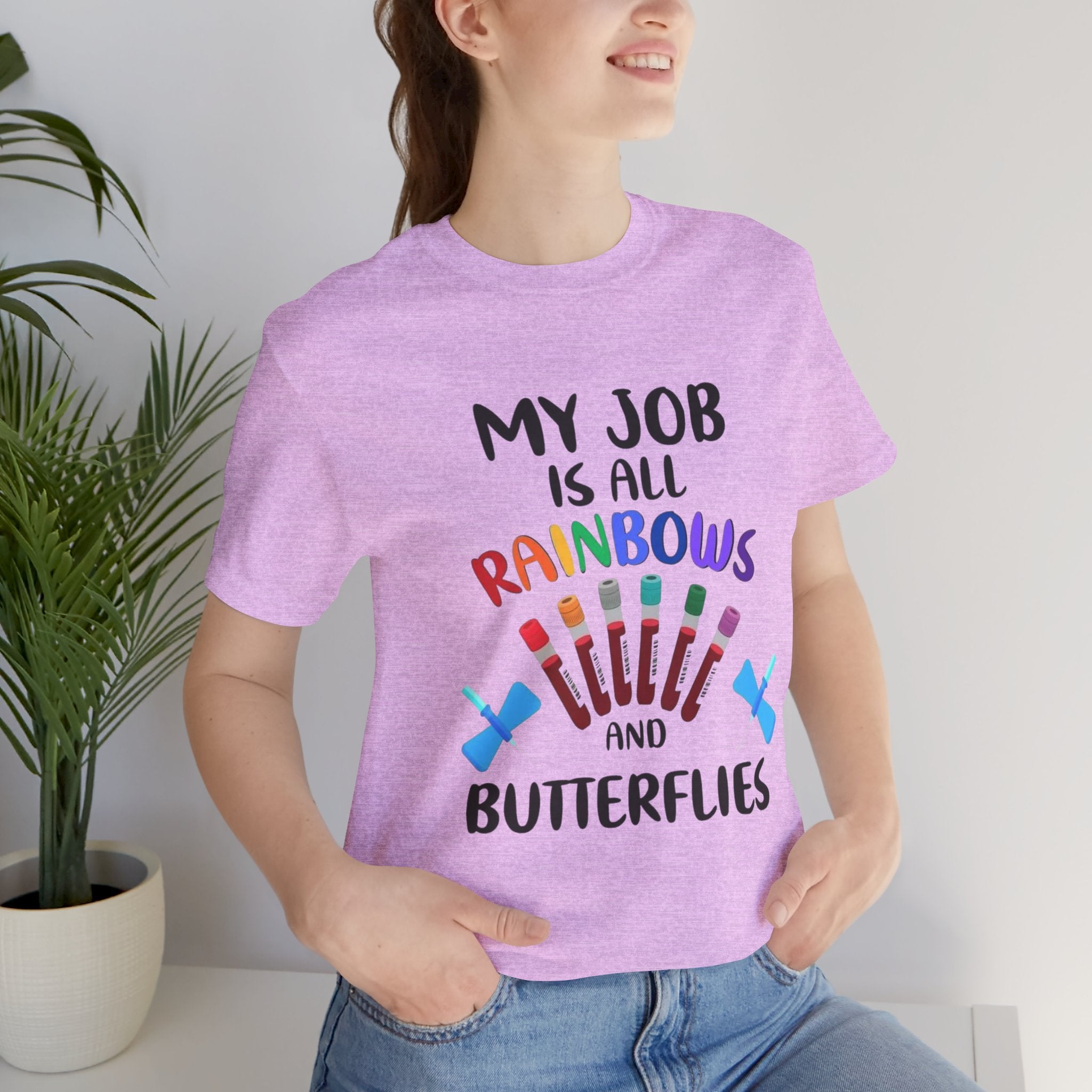 Rainbows Butterflies Nursing / Phlebotomy Tee