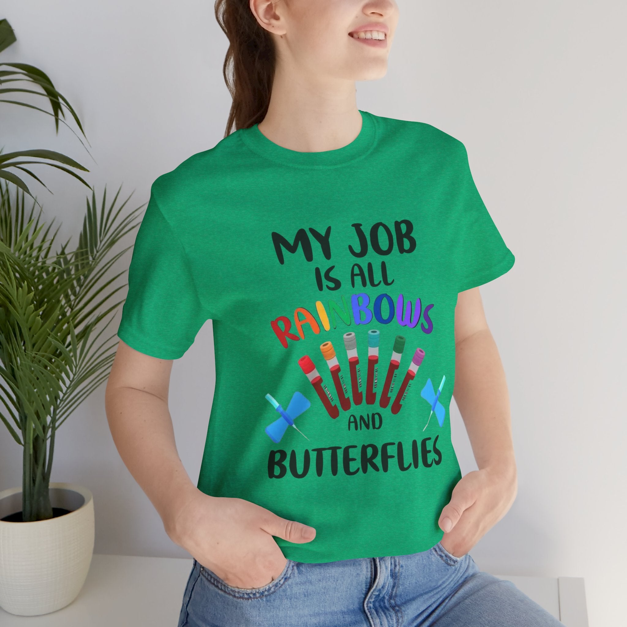 Rainbows Butterflies Nursing / Phlebotomy Tee